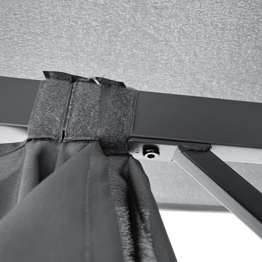 Grey - Breeins - Metal Gazebo with Lights - 7