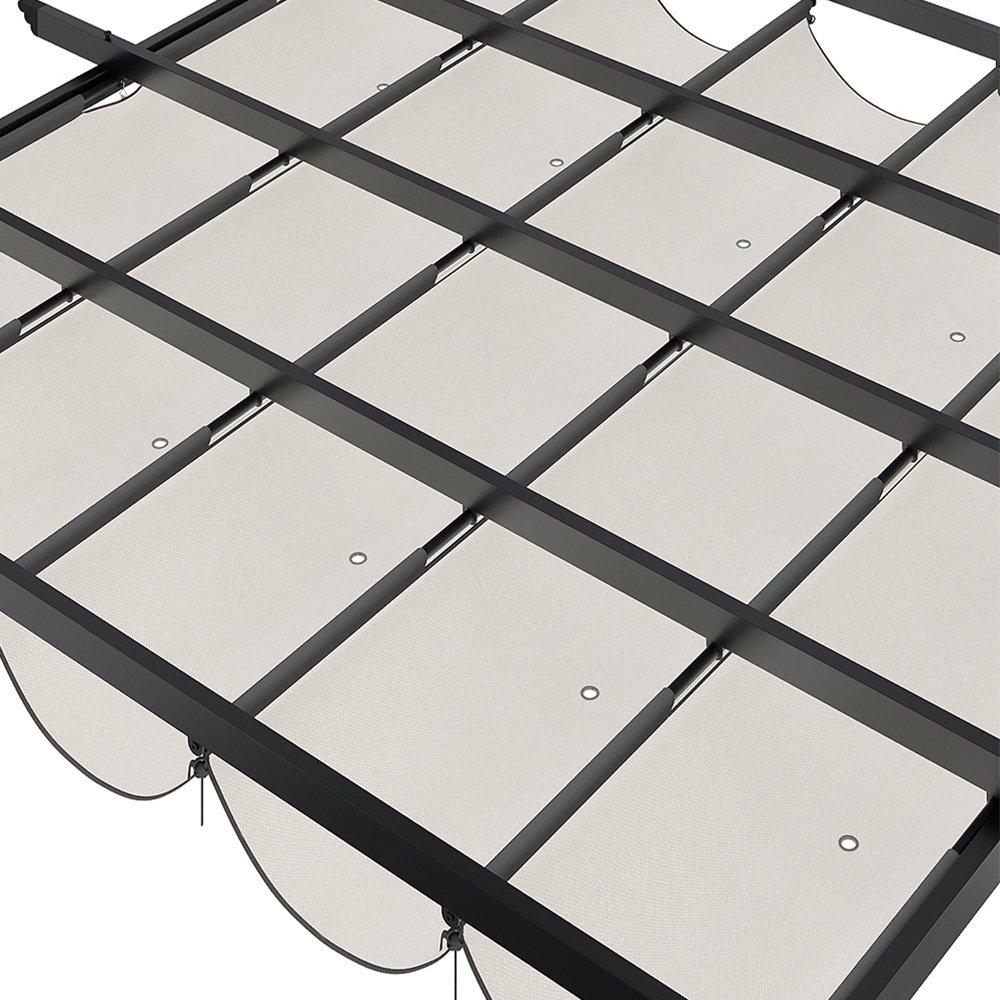 Black And White - Breeins - 10x10ft Aluminium Pergola with Retractable Roof - 4
