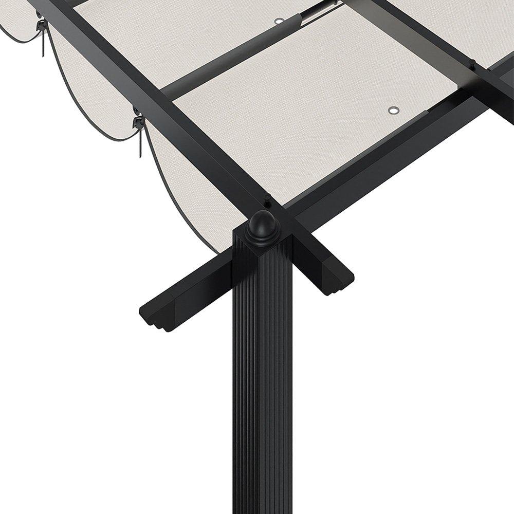 Black And White - Breeins - 10x10ft Aluminium Pergola with Retractable Roof - 5