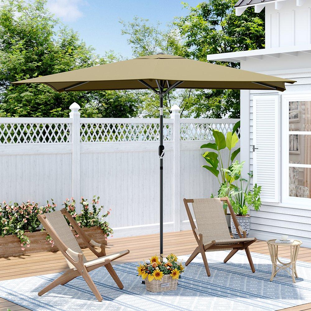 Beige - Breeins - Waterproof Rectangular Parasol for Outdoor - 1