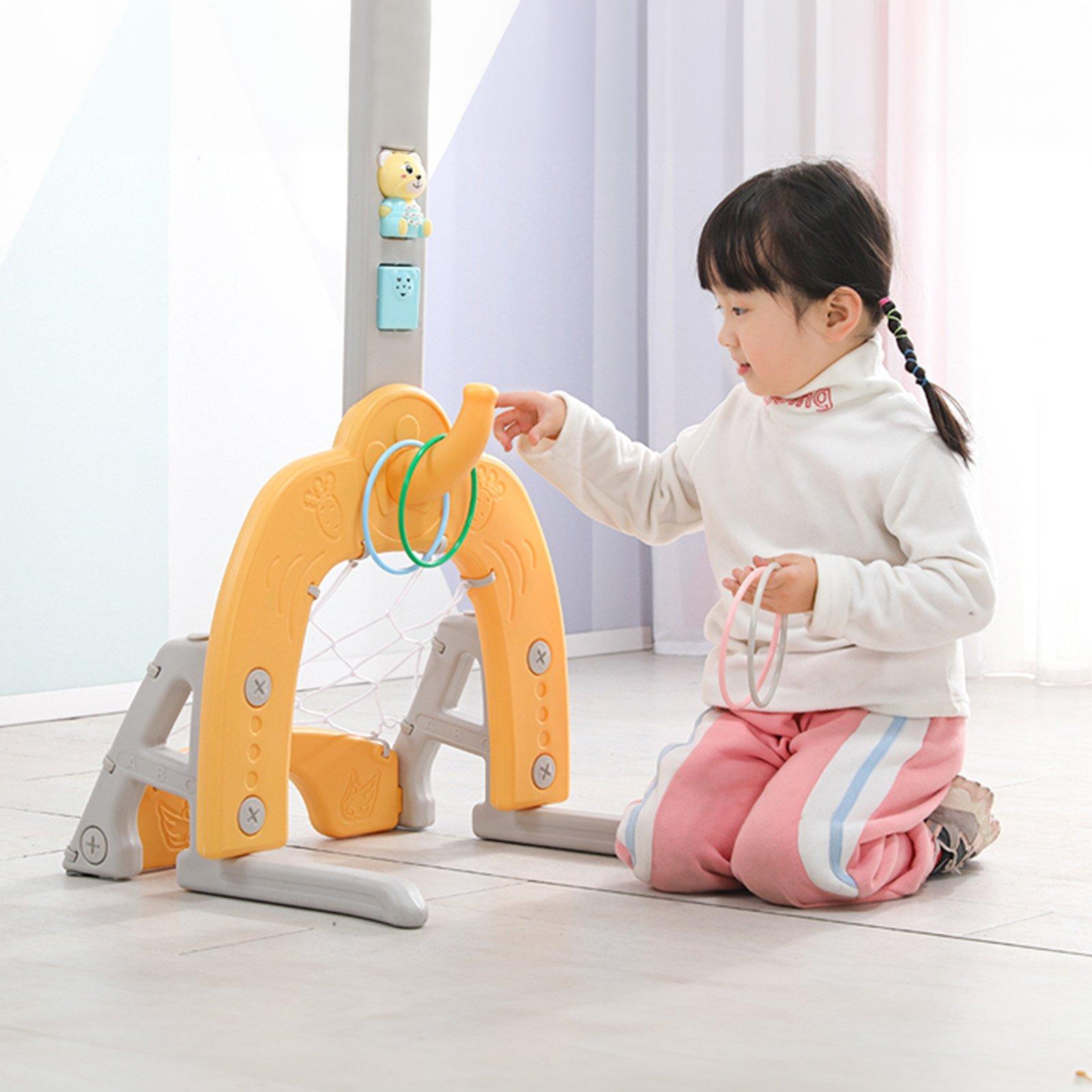 Yellow - KIDKID - 6-in-1 Dog Head Basketball Stand - 2