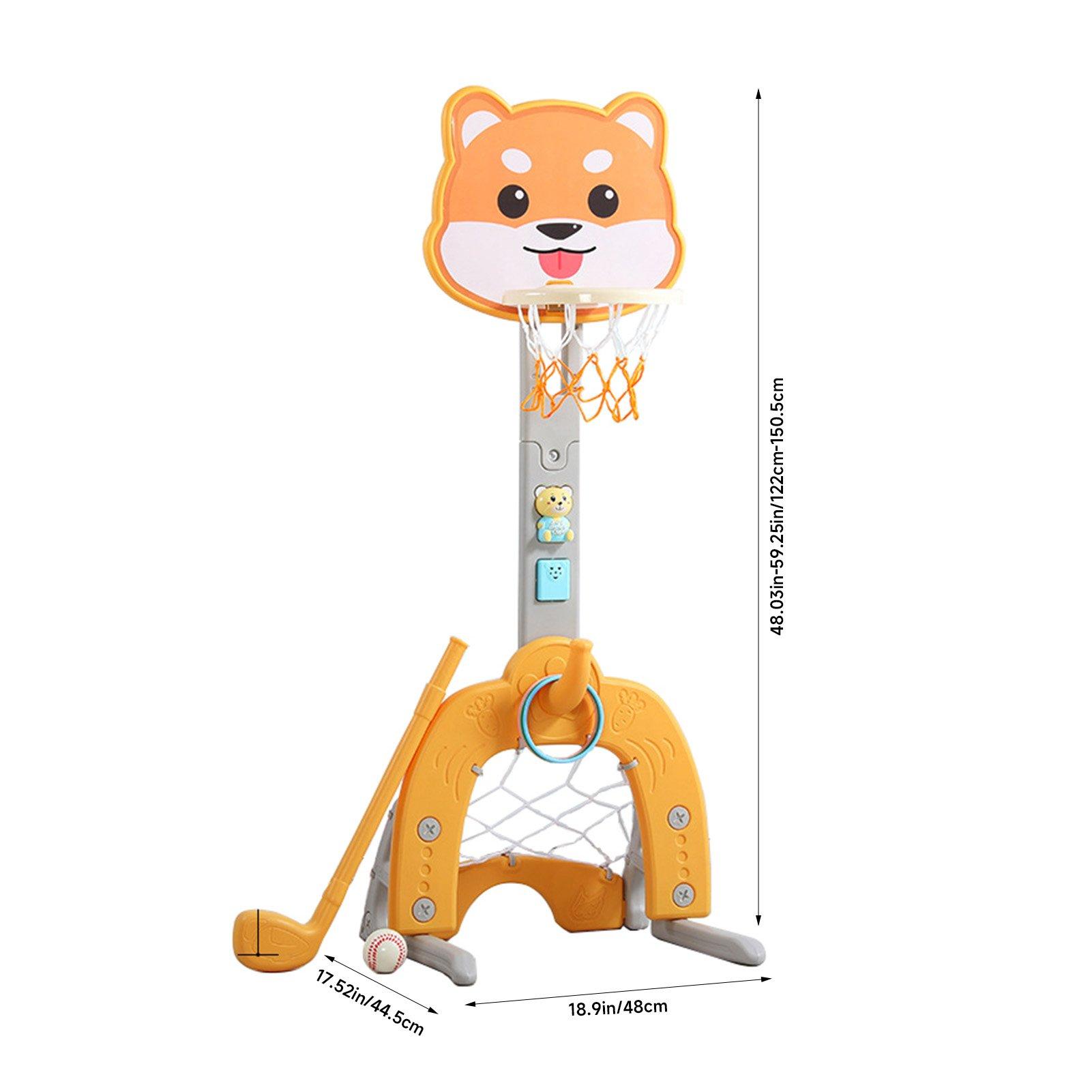 Yellow - KIDKID - 6-in-1 Dog Head Basketball Stand - 4