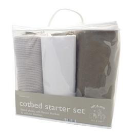 Country Club Cot Bed Starter Set Soft & Cosy 3 Piece - Grey