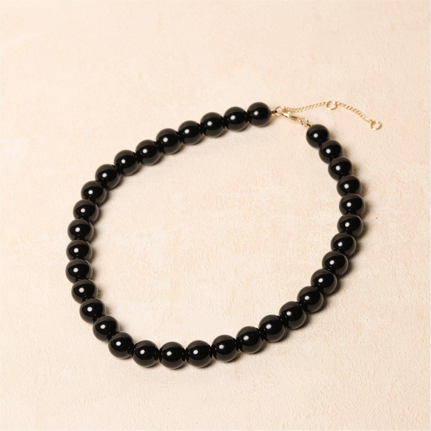 Gold - Jon Richard - Jet Resin Orb Necklace - 4