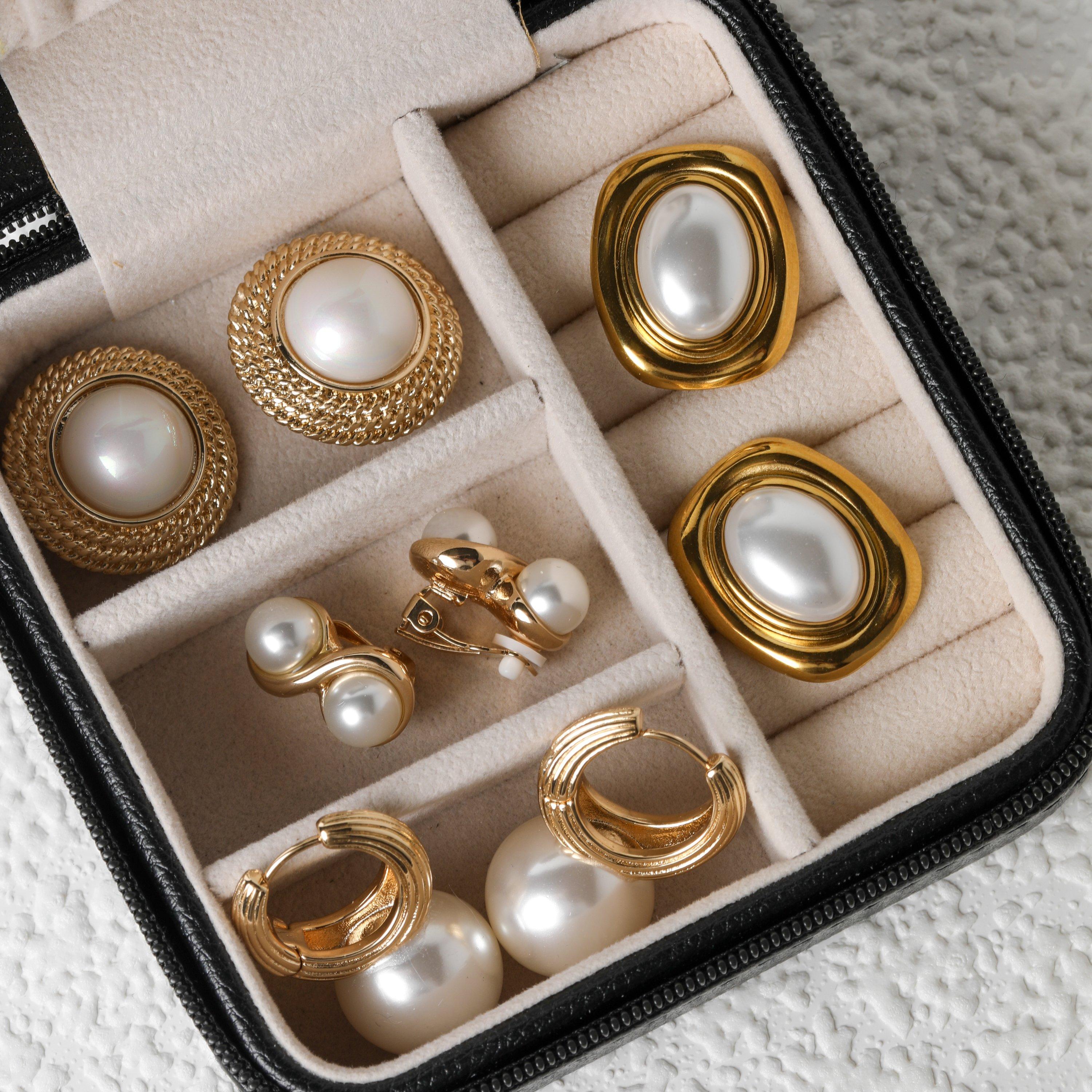 Gold - Jon Richard - Ridge Hoop And Pearl Statement Earrings - 5