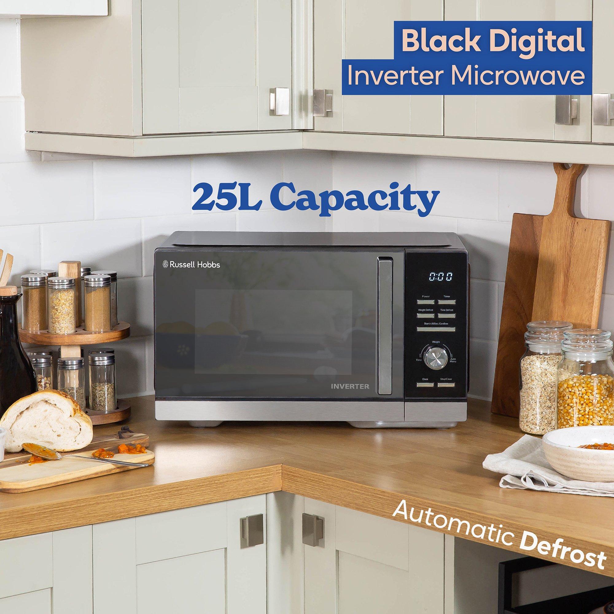 Black - Russell Hobbs - RHMI2503B 25L Digital Inverter Microwave in Black - 3