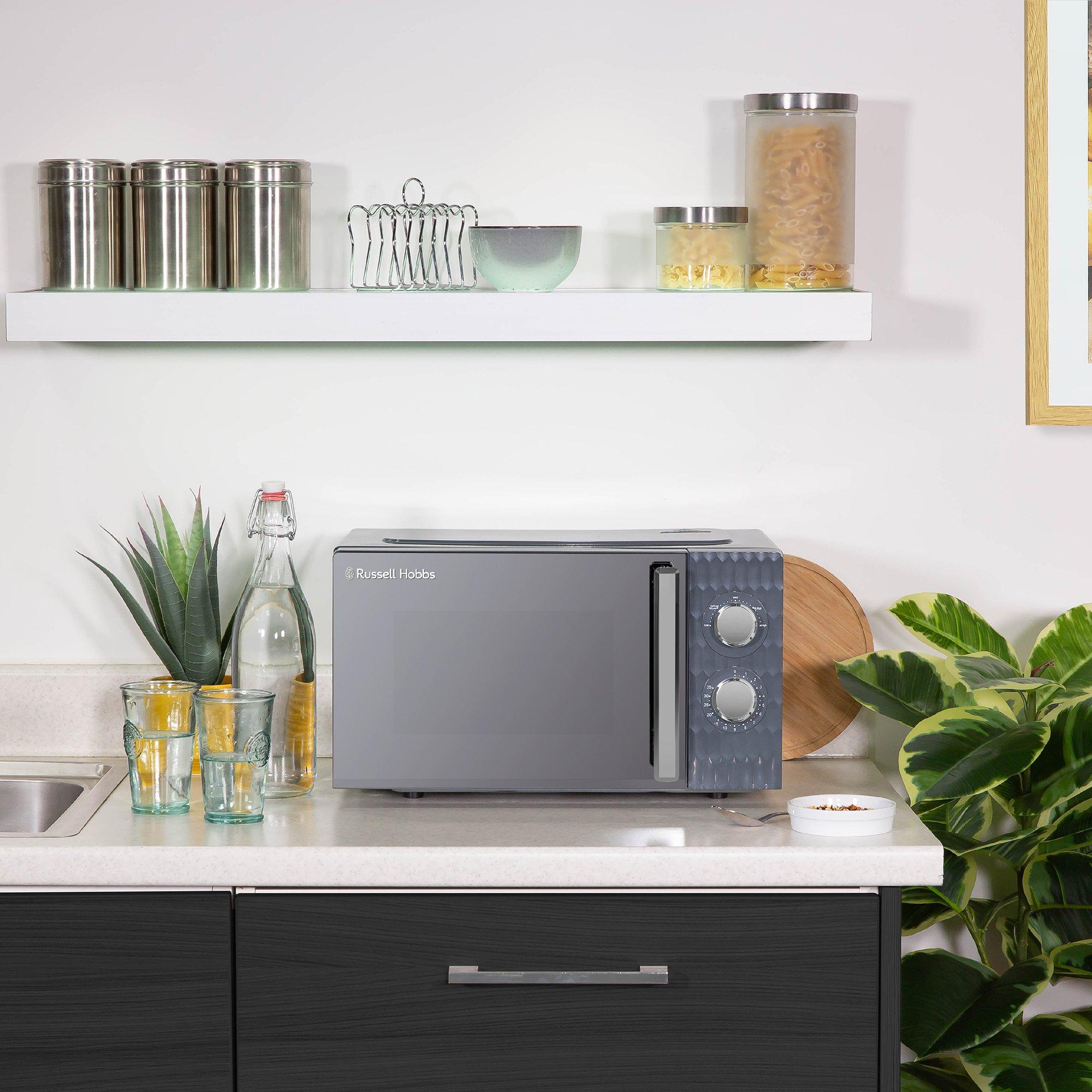 Grey - Russell Hobbs - RHMM715G 17L Honeycomb Manual Microwave Grey - 2