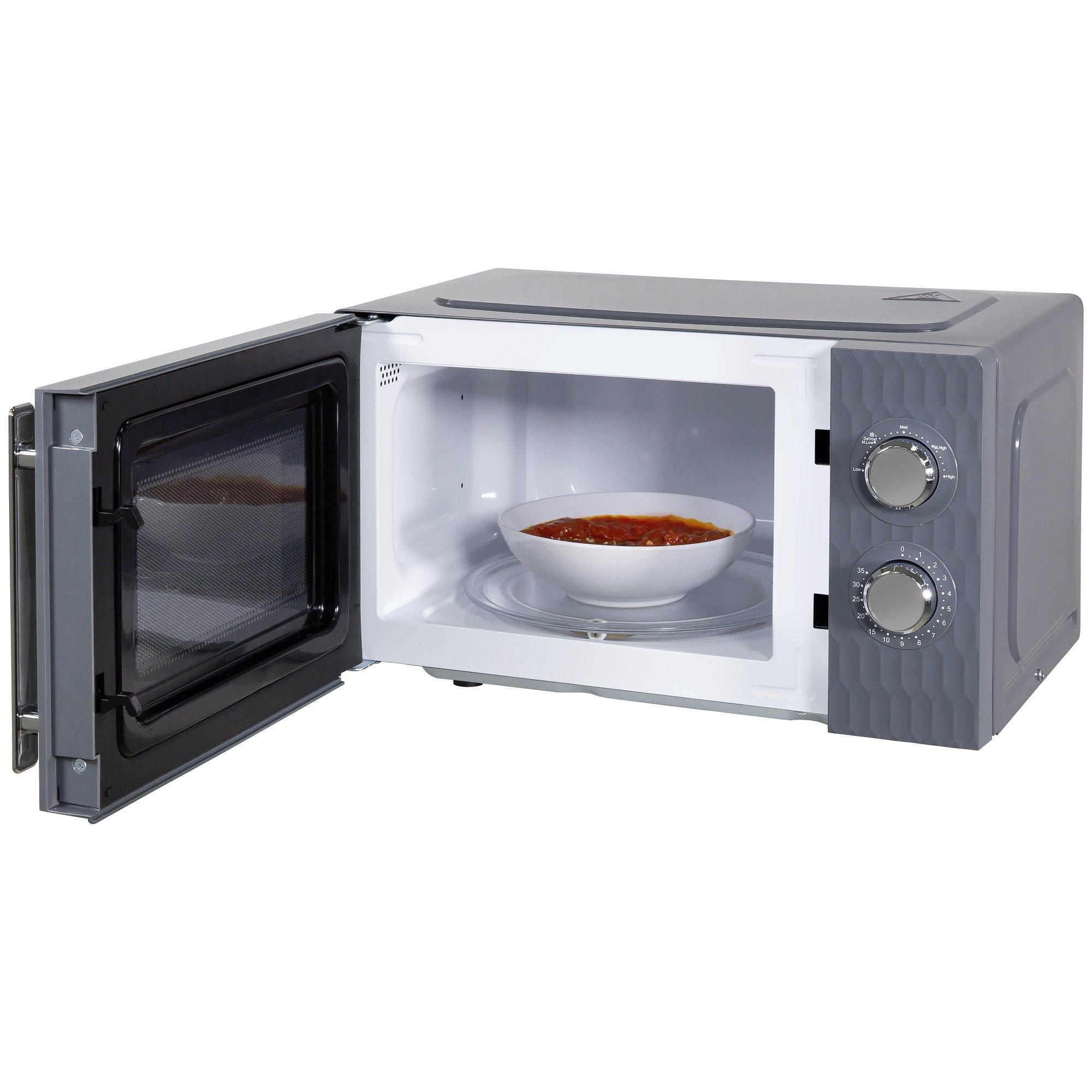 Grey - Russell Hobbs - RHMM715G 17L Honeycomb Manual Microwave Grey - 6