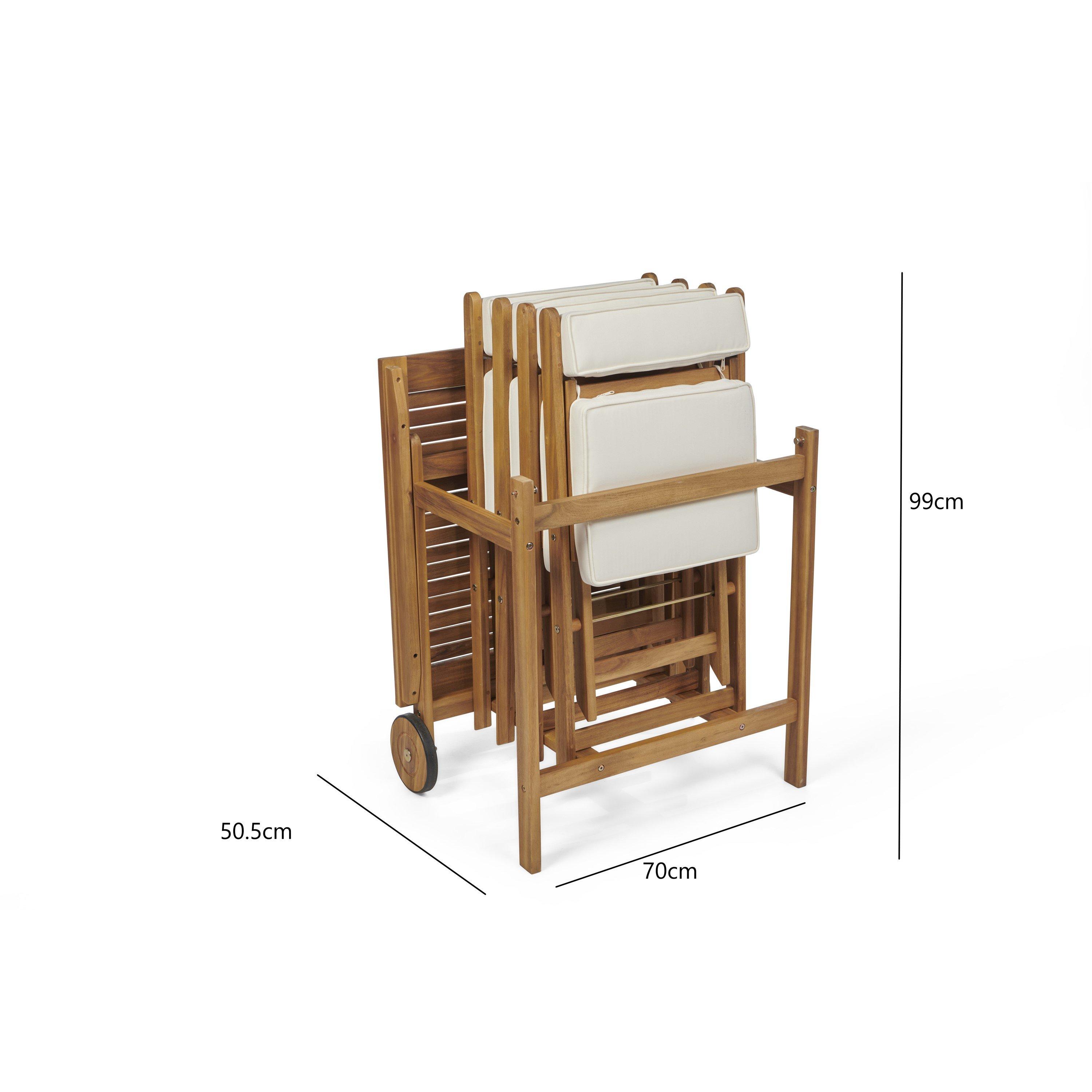 Natural - Greenhurst - Greenhurst Seaford Portable Stowaway Dining Set - 2