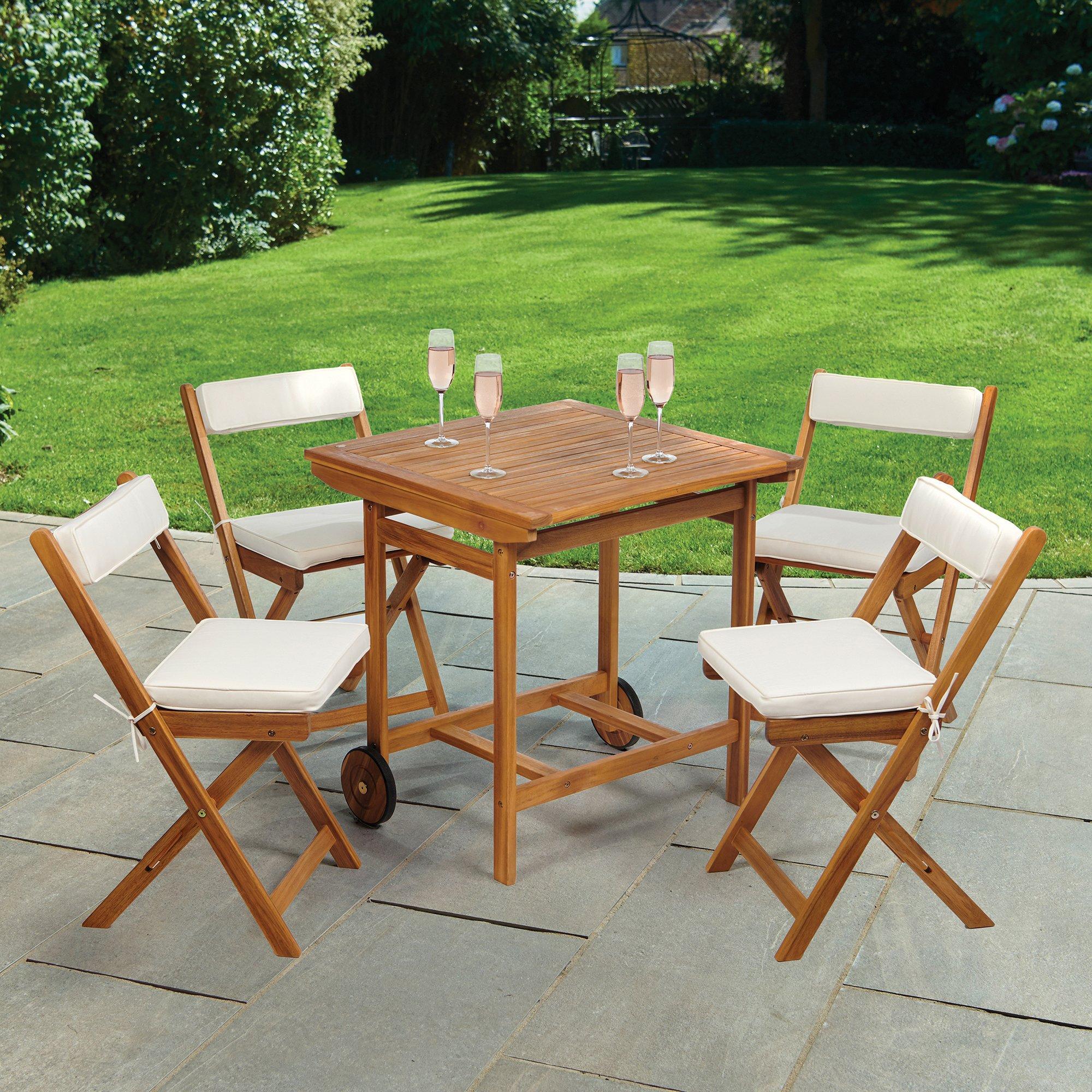 Natural - Greenhurst - Greenhurst Seaford Portable Stowaway Dining Set - 3