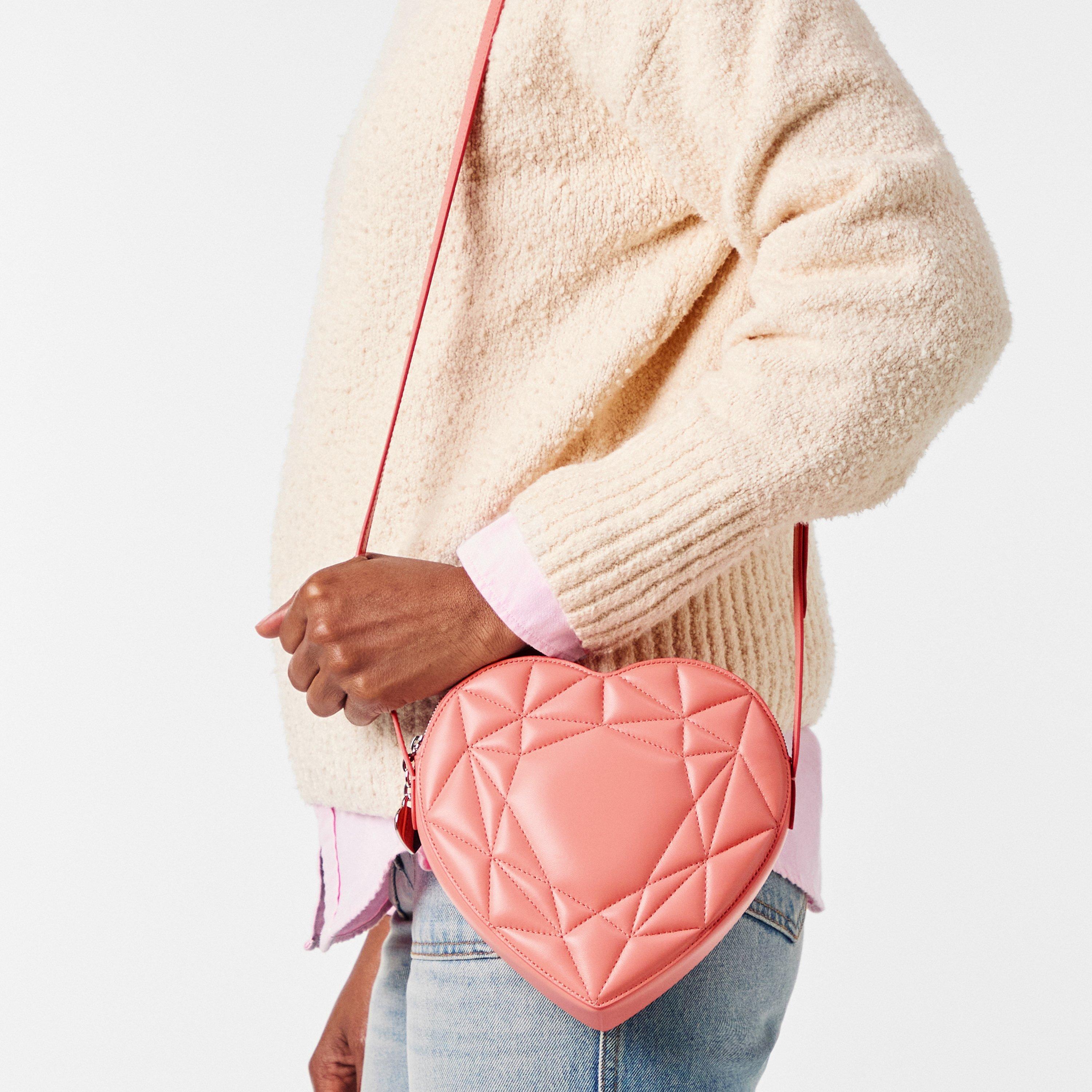 Pale Pink - Tiffany - Women's Crossbody Heart-shaped Handbag - 3