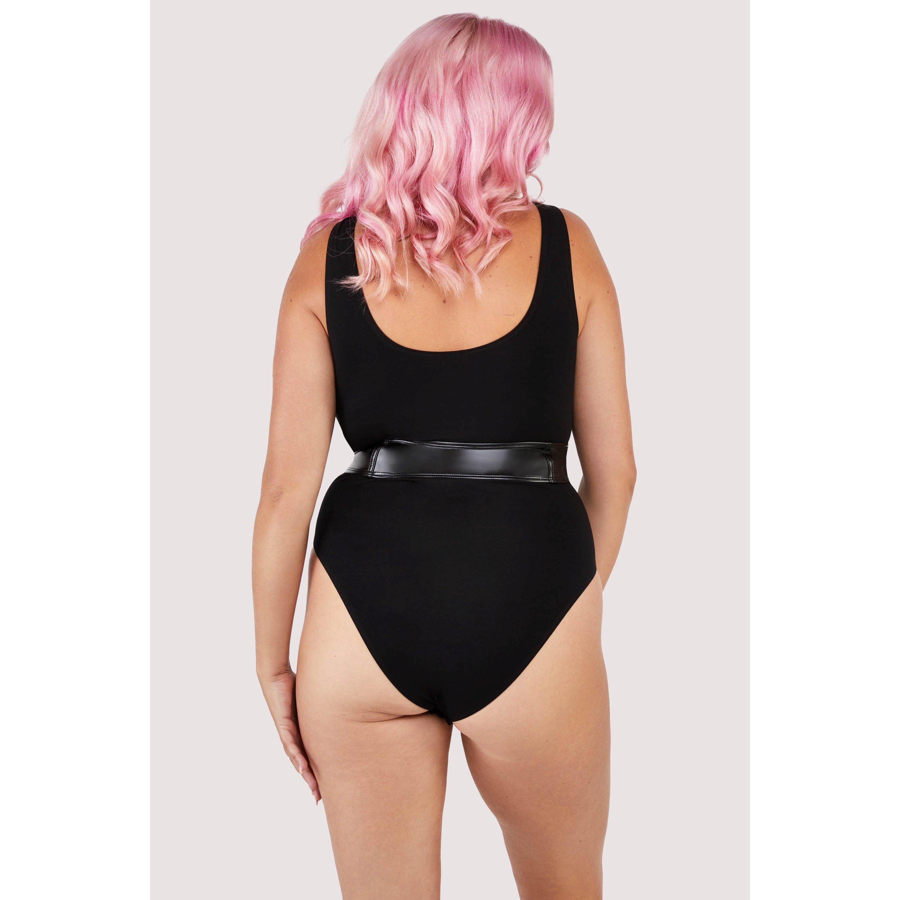 Black - Wolf and Whistle - Melody Jersey Body With PU Panel - 6