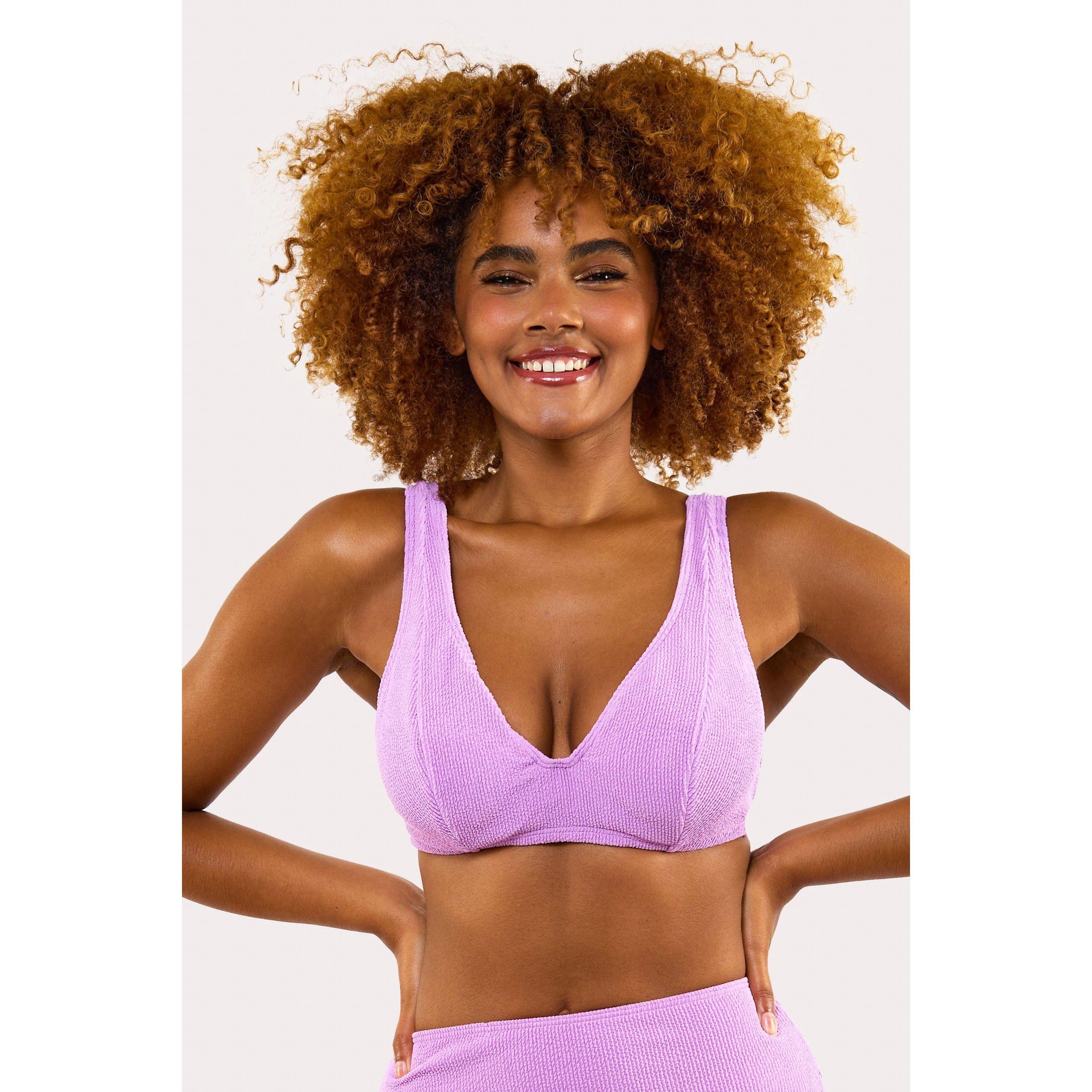 Lilac - Peek and Beau - Fb Lilac Scrunch Hidden Underwire Bikini Top - 1