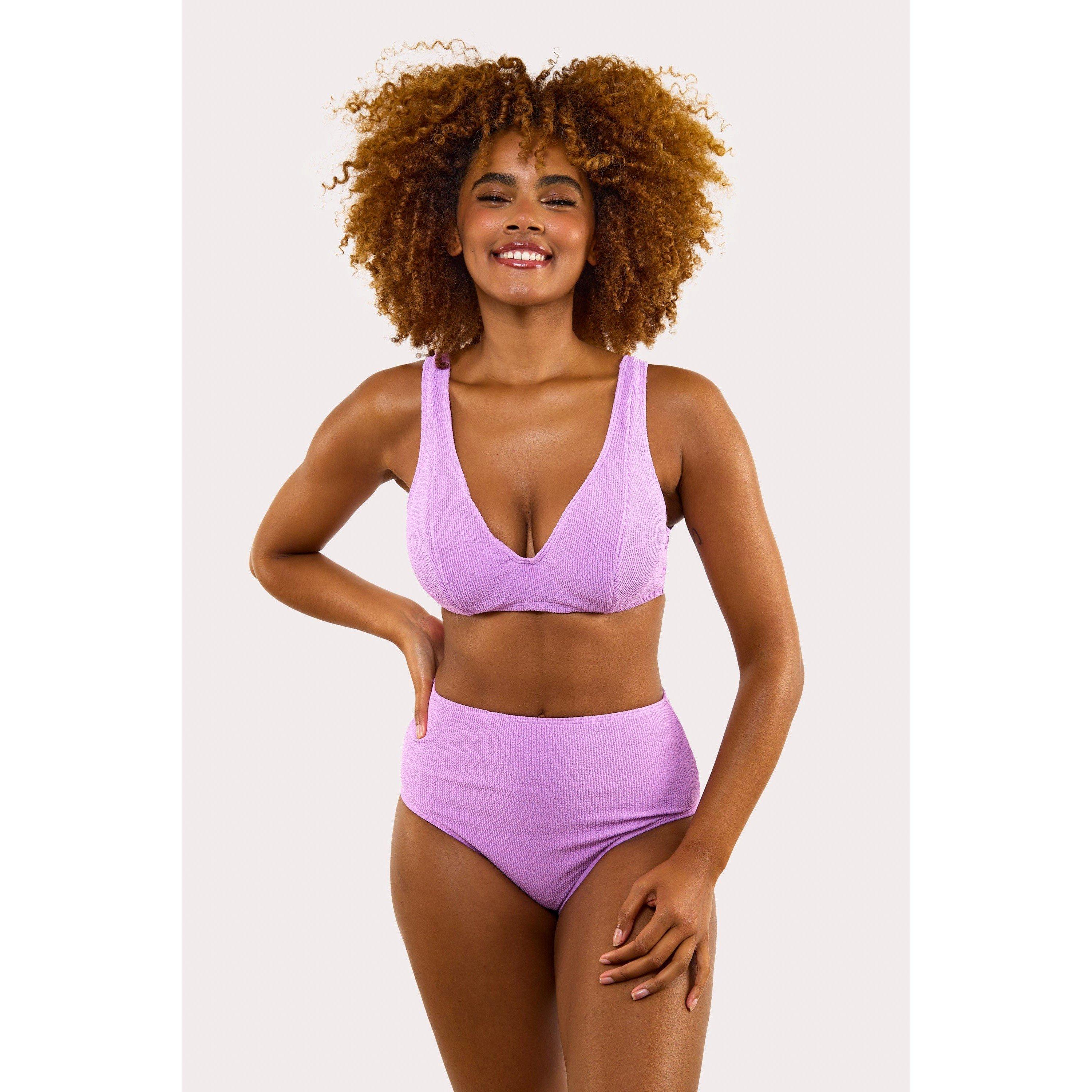 Lilac - Peek and Beau - Fb Lilac Scrunch Hidden Underwire Bikini Top - 3