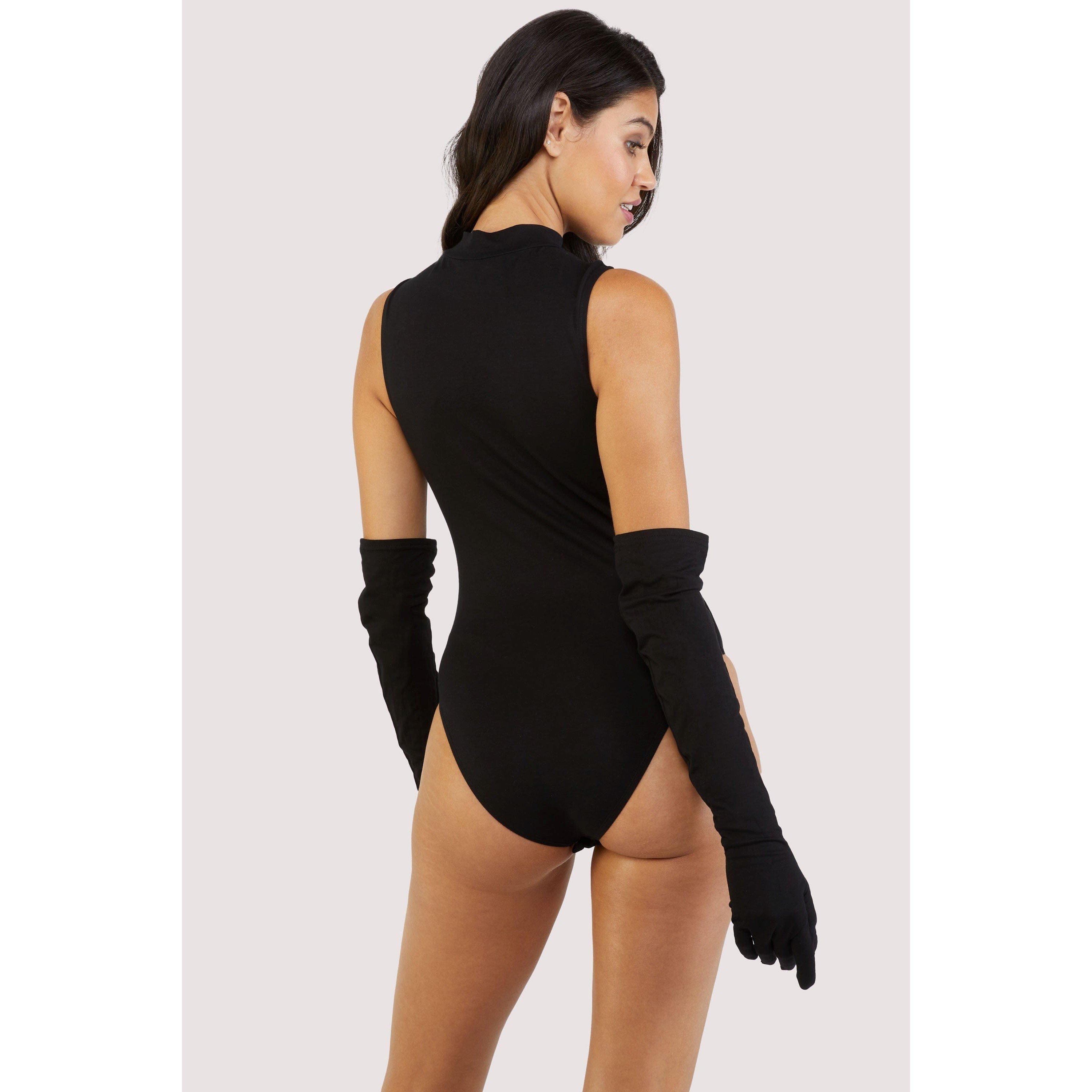 Black - Wolf and Whistle - Jessenia High-Necked Body With Gloves - 2