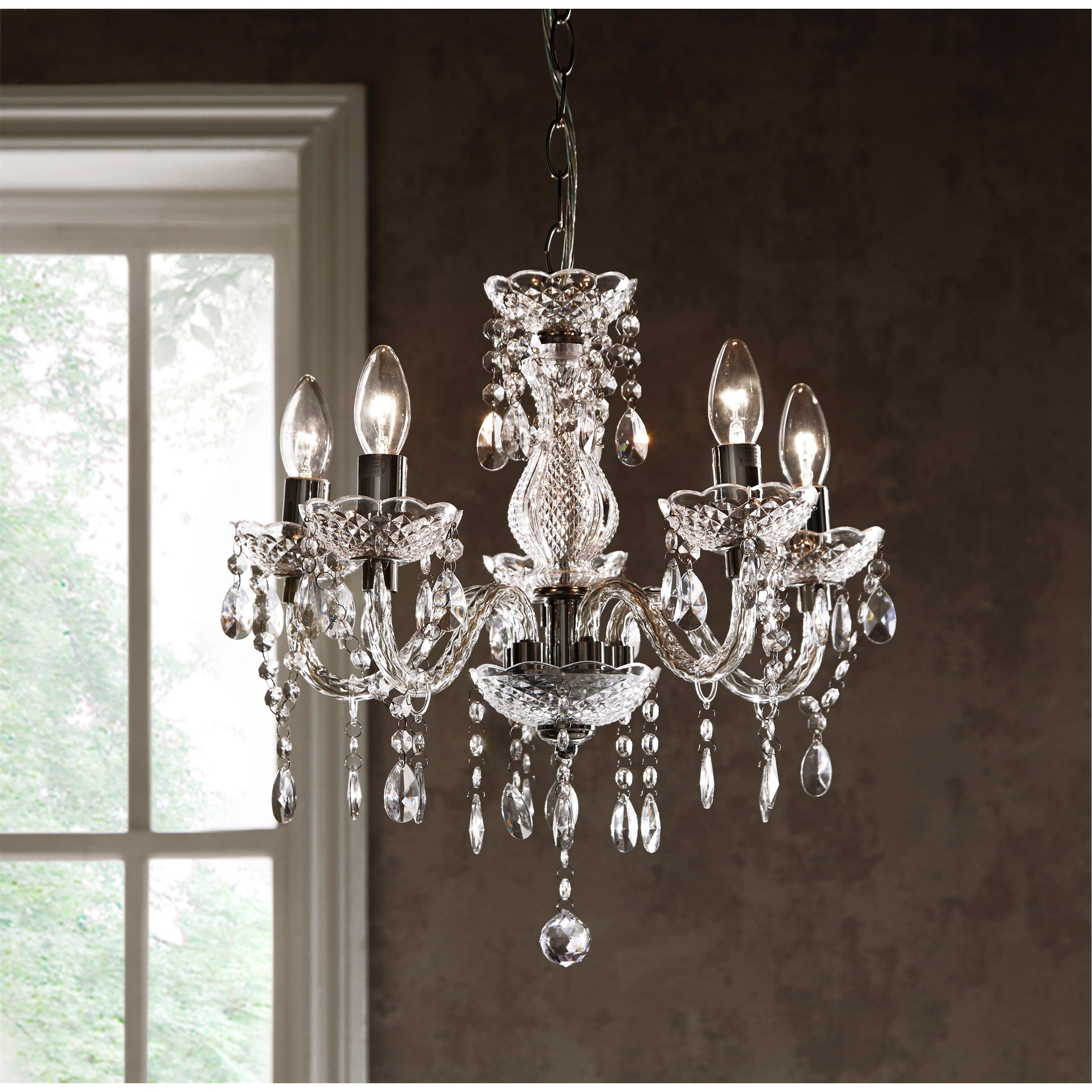 Clear - K Living - Kliving Tuscany 5 Light Ceiling Light Acrylic Drop - 2