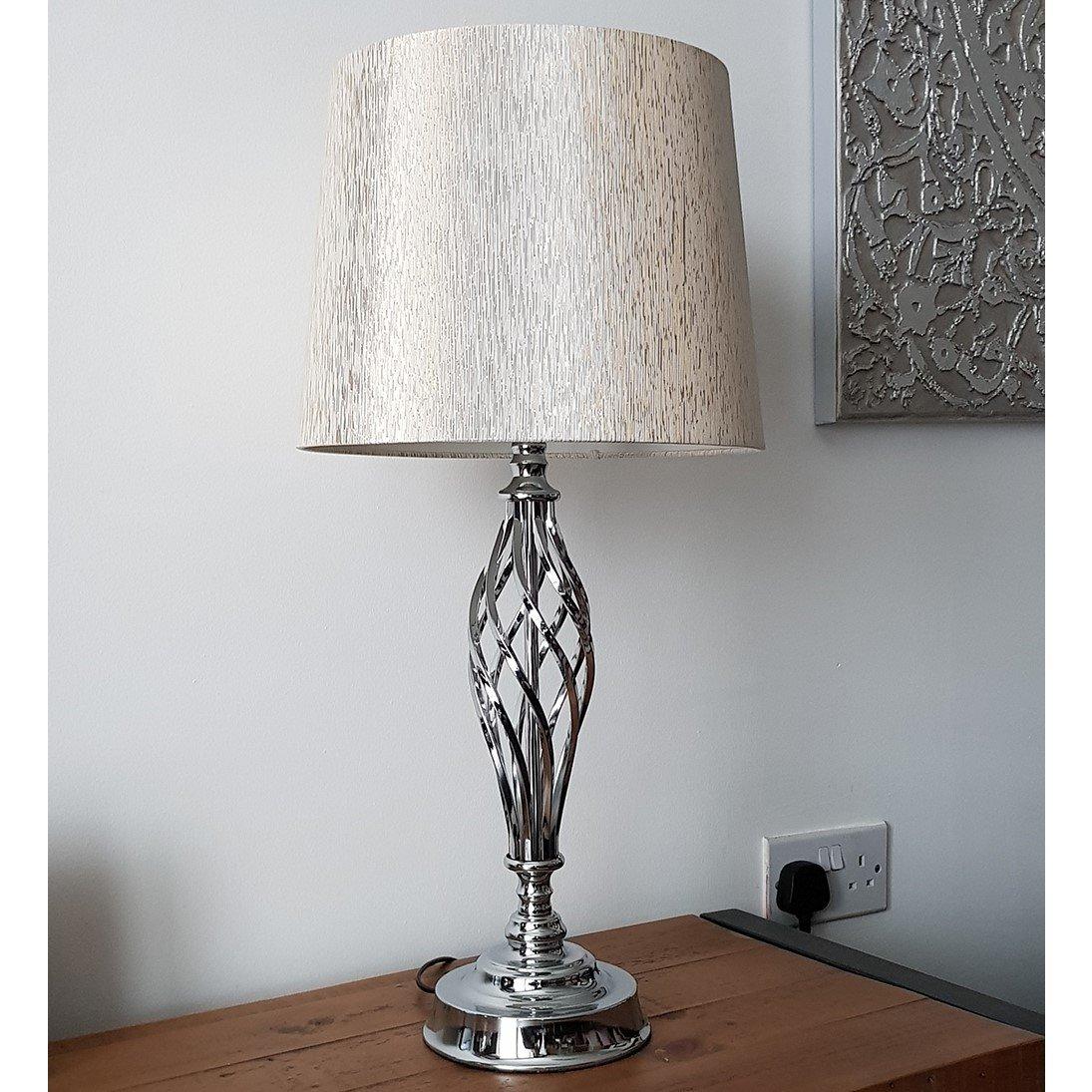 Chrome - K Living - Compton Chrome Table Lamp and Shade - 2