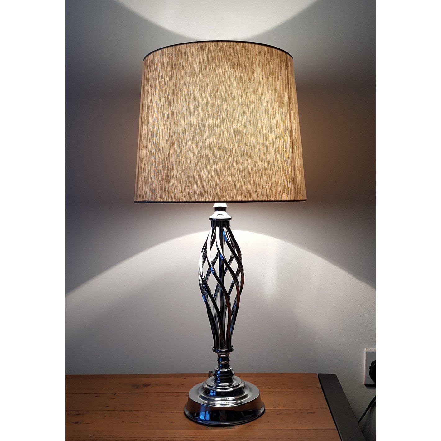 Chrome - K Living - Compton Chrome Table Lamp and Shade - 3