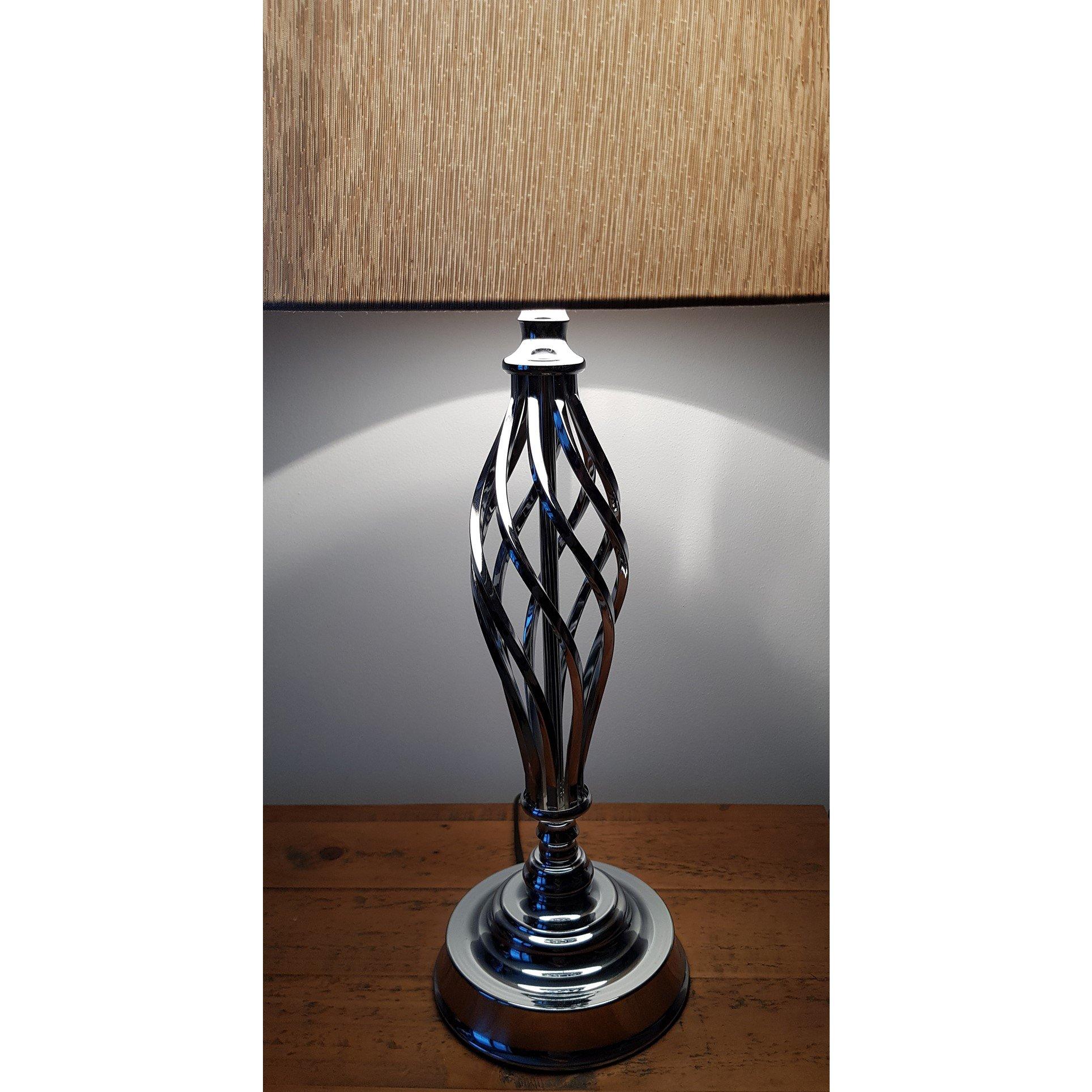 Chrome - K Living - Compton Chrome Table Lamp and Shade - 4