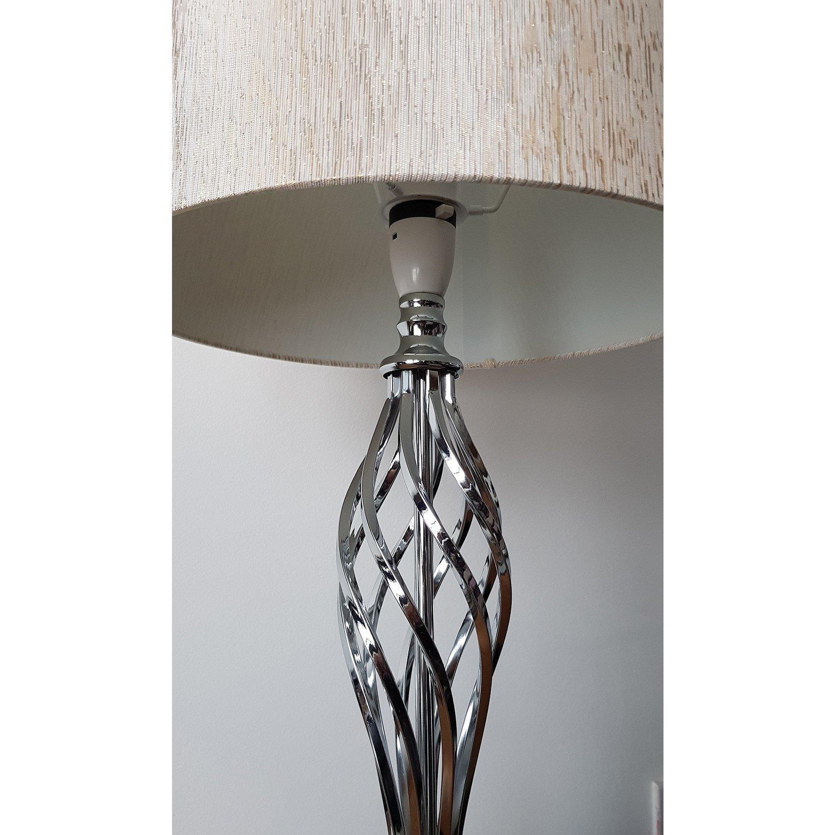 Chrome - K Living - Compton Chrome Table Lamp and Shade - 5