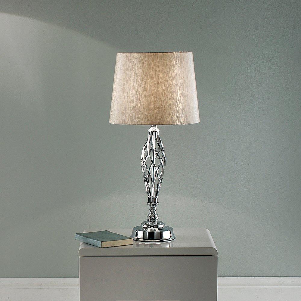 Chrome - K Living - Compton Chrome Table Lamp and Shade - 6