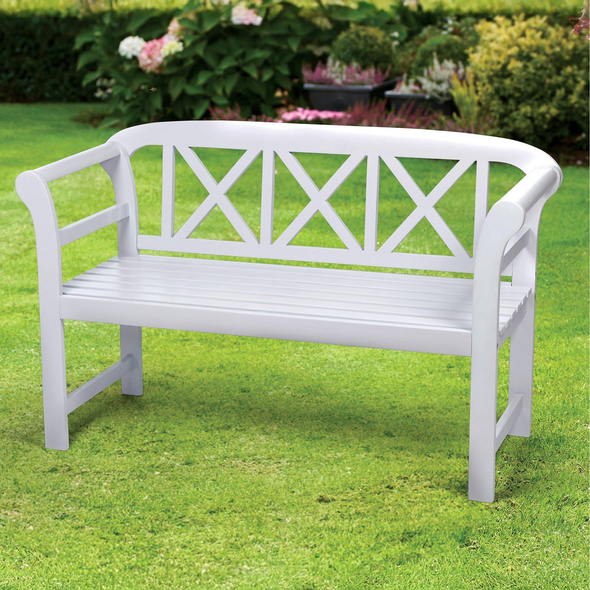 Pearl White - Greenhurst - Bewdley Outdoor Garden Bench - 1