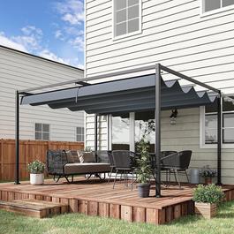 Outsunny Outsunny 4 x 3(m) Metal Retractable Pergola