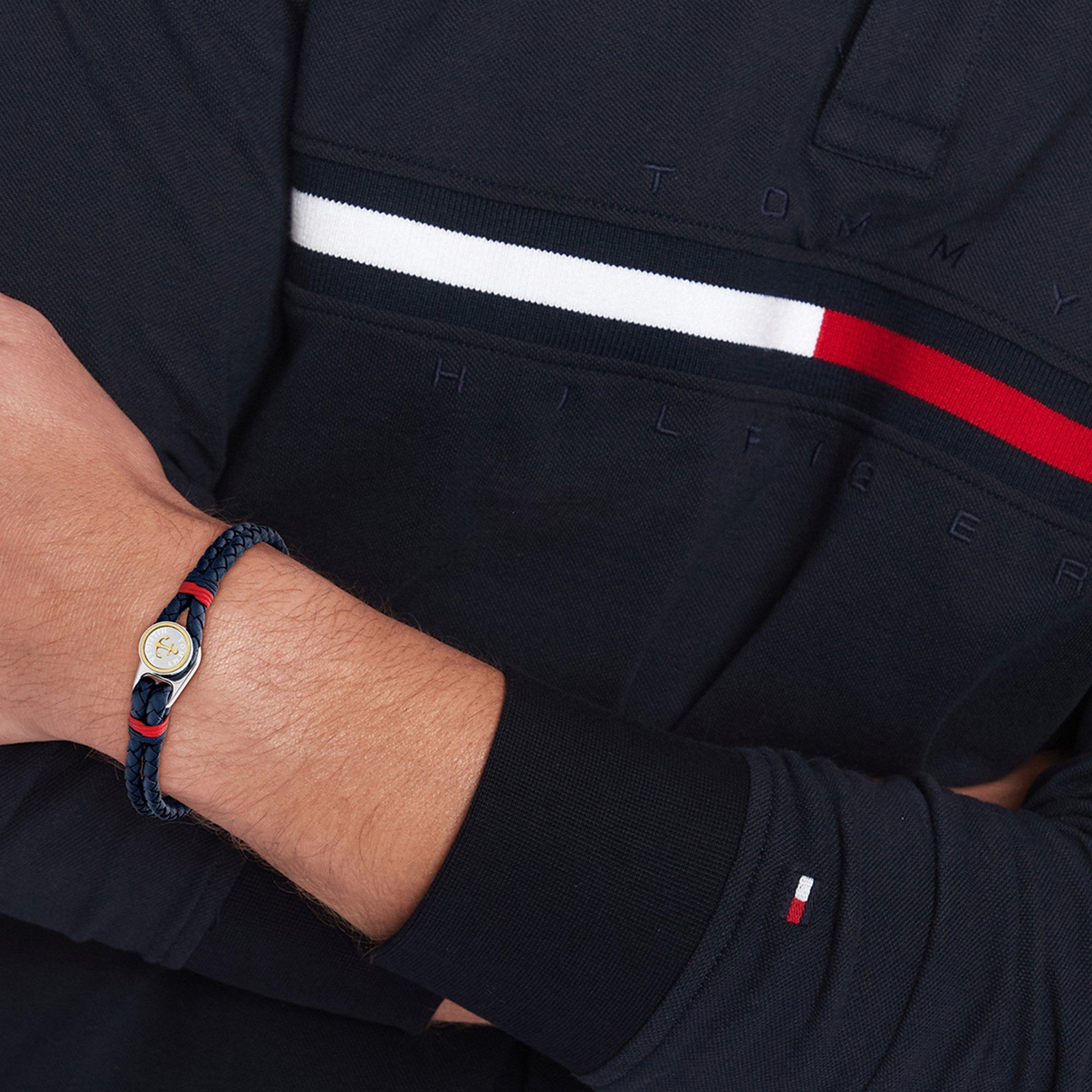 Blue - Tommy Hilfiger - Tommy Hilfiger Men’s Nautical Leather Bracelet - 2