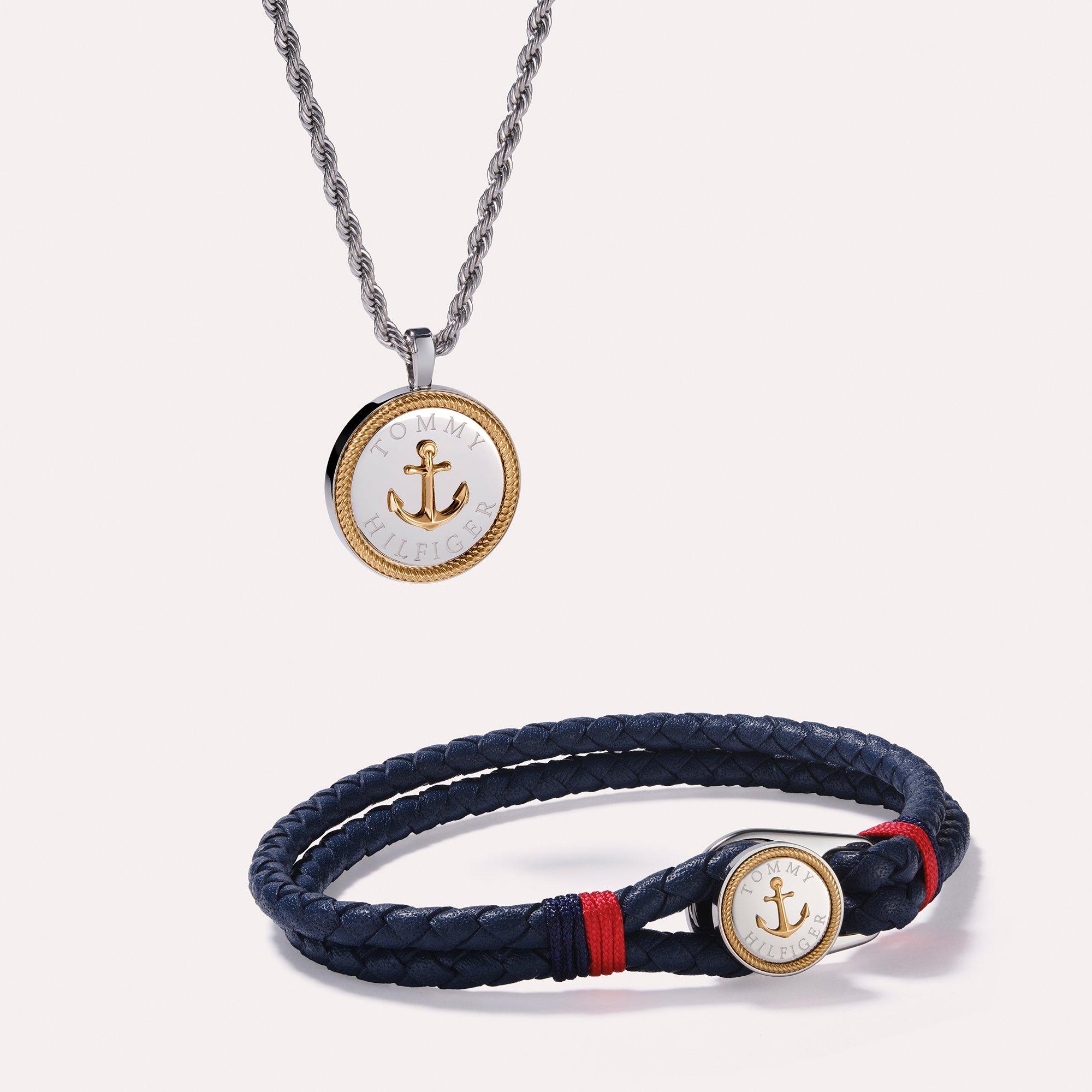 Blue - Tommy Hilfiger - Tommy Hilfiger Men’s Nautical Leather Bracelet - 3