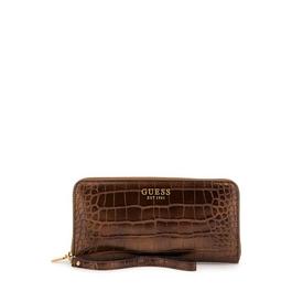 Guess Laurel Croc Zip Around Wallet