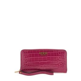 Guess Laurel Croc Zip Around Wallet