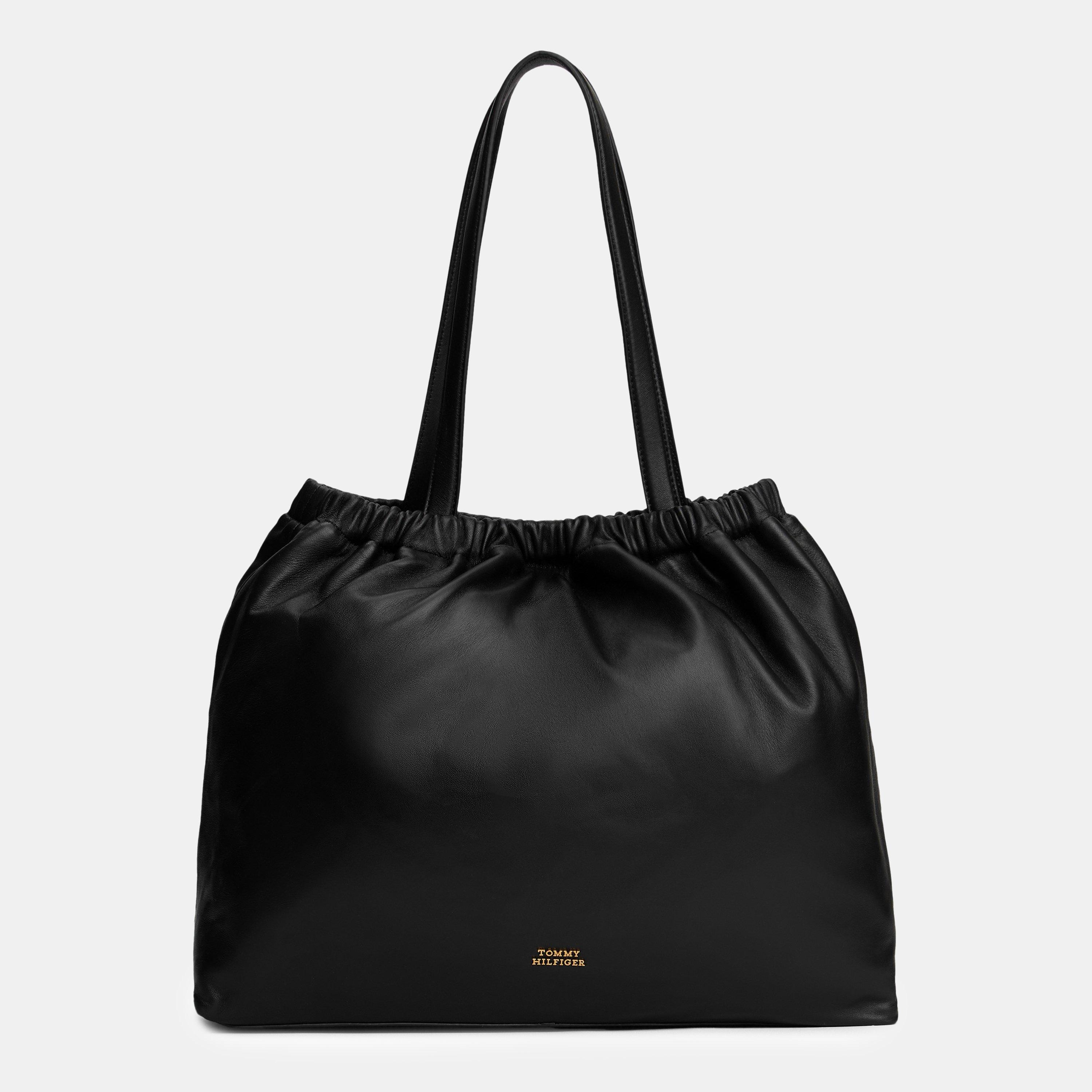 Black - Tommy Hilfiger - Women's Leather Tote Bag - 1