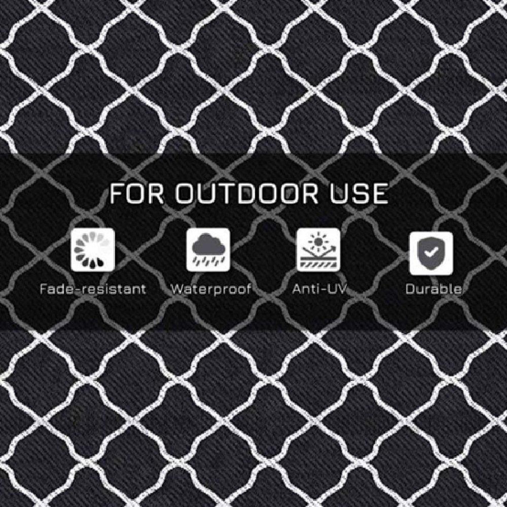 Black - Outsunny - Reversible Outdoor Rug Waterproof 1.8 * 2..7m - 2