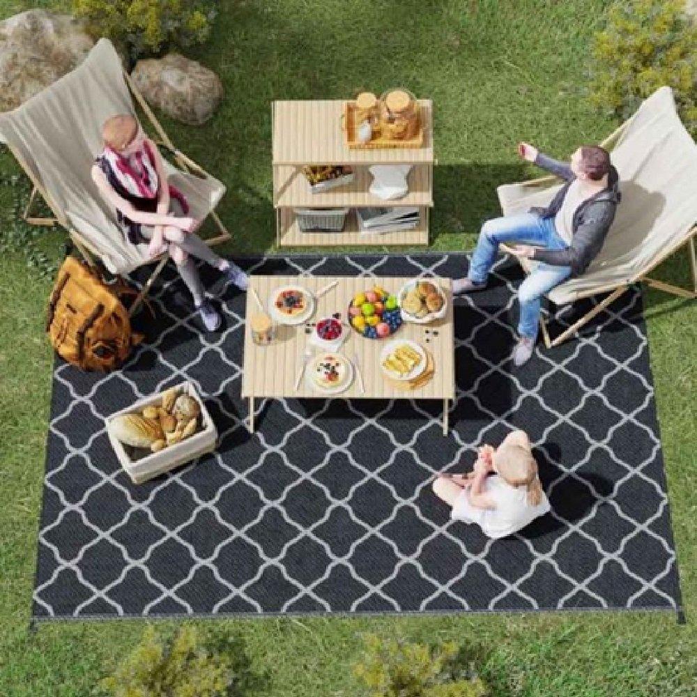 Black - Outsunny - Reversible Outdoor Rug Waterproof 1.8 * 2..7m - 4