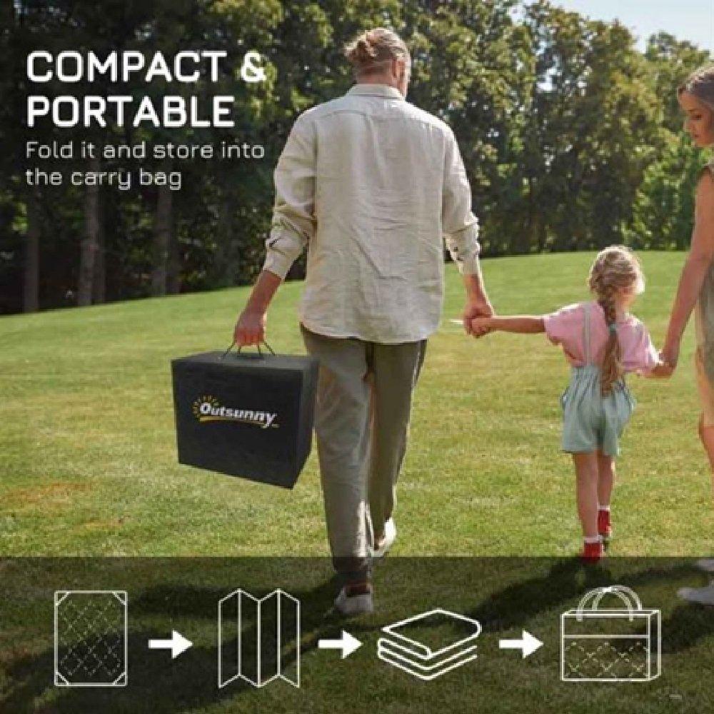 Black - Outsunny - Reversible Outdoor Rug Waterproof 1.8 * 2..7m - 6