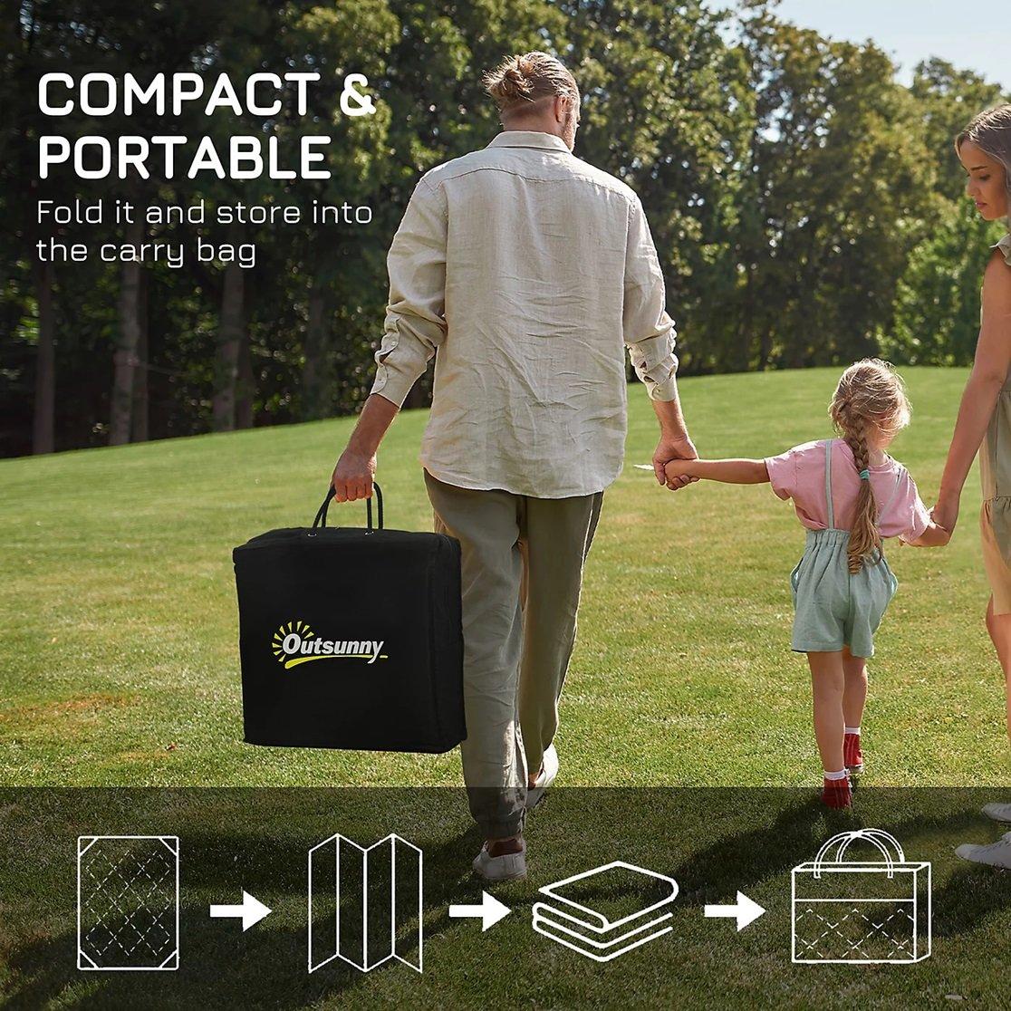 Blue - Outsunny - Plastic Straw Reversible RV Outdoor Rug 1.8 * 2.7m - 4