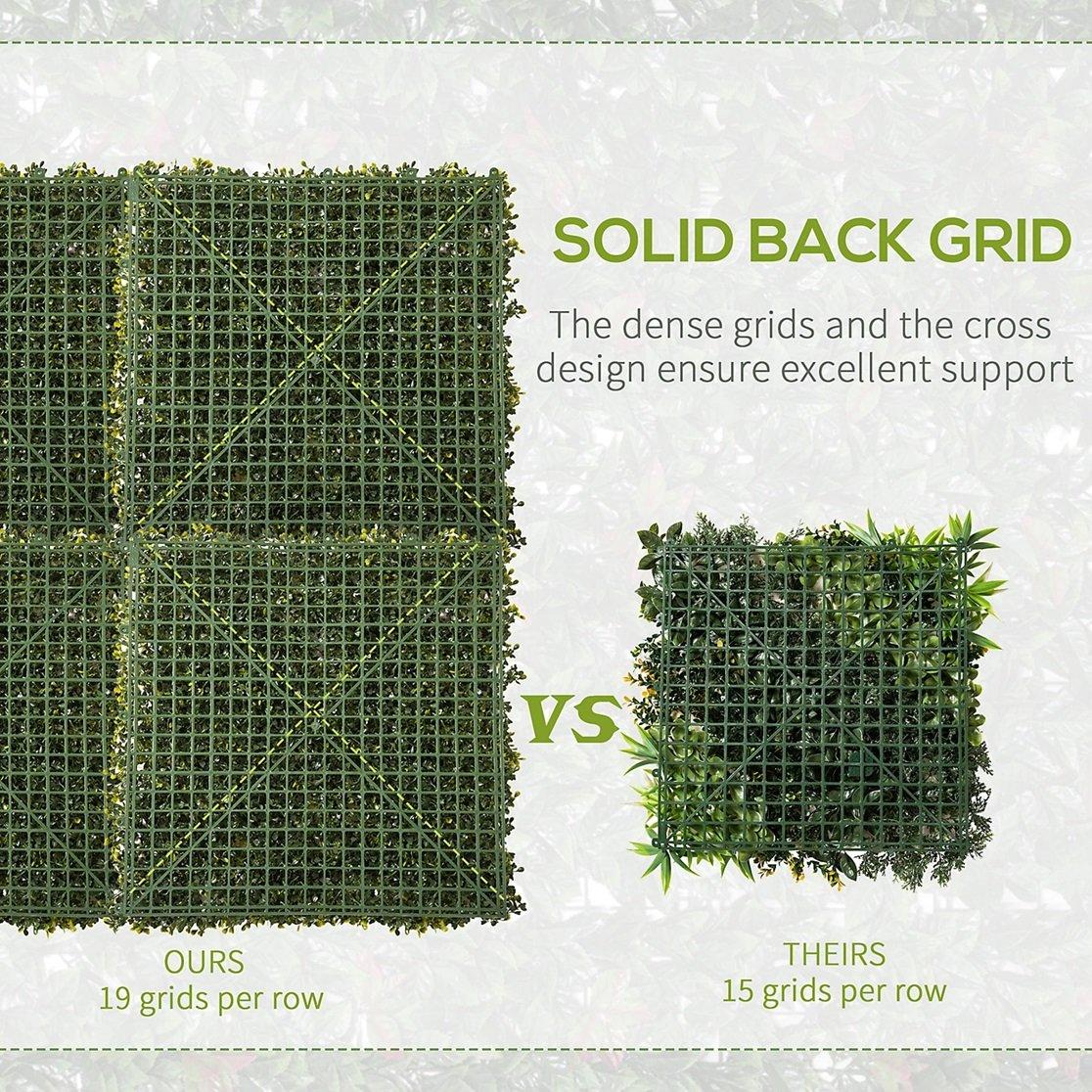 Green - Outsunny - 12PCS Artificial Boxwood Wall Panels 50cm x 50cm - 6