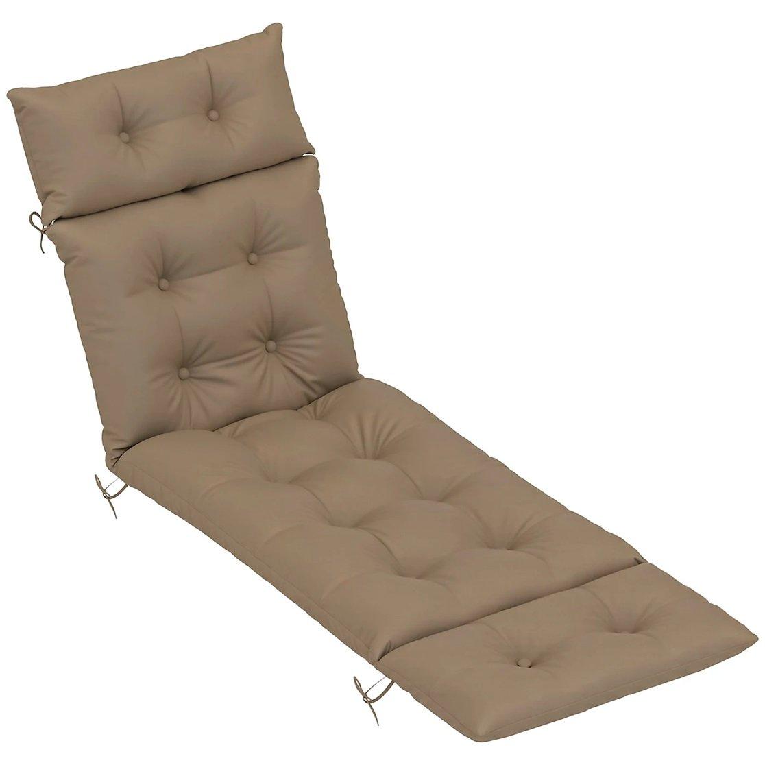 Beige - Outsunny - Sun Lounger Cushions Only 190x56x10cm - 2
