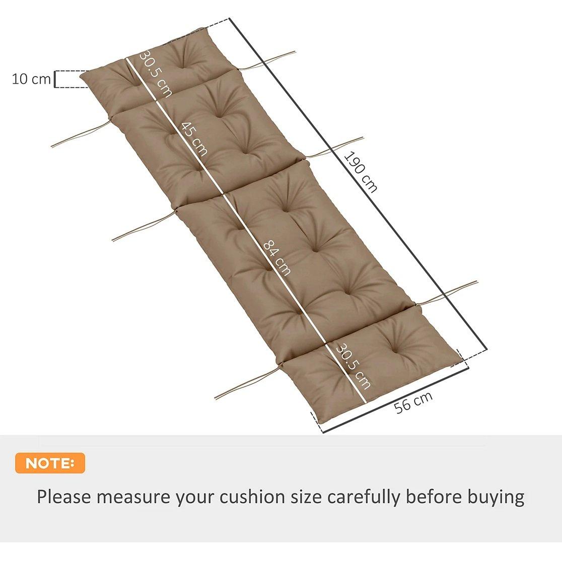 Beige - Outsunny - Sun Lounger Cushions Only 190x56x10cm - 3