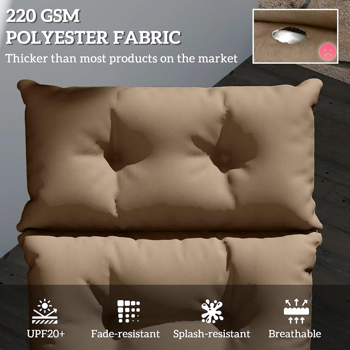 Beige - Outsunny - Sun Lounger Cushions Only 190x56x10cm - 4