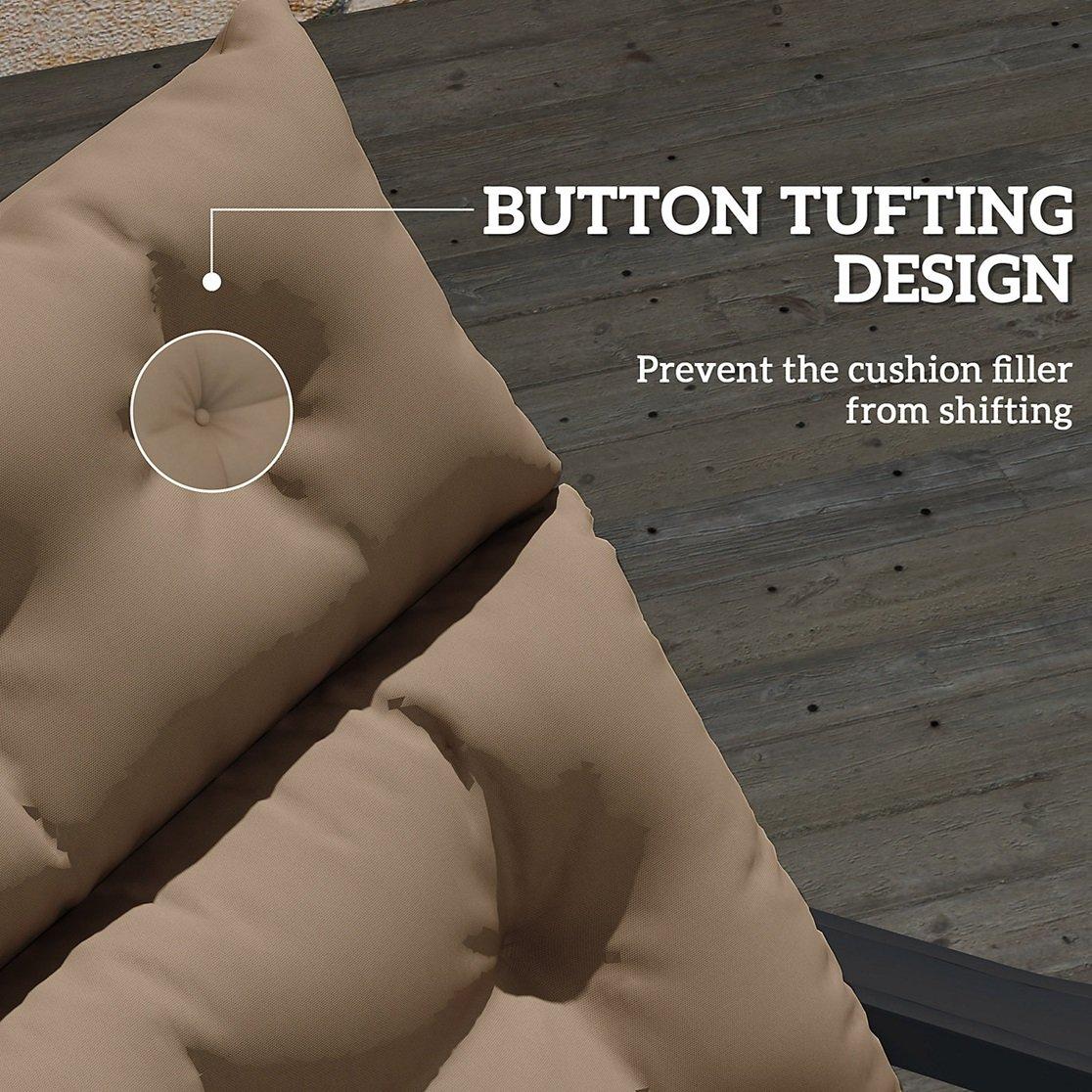 Beige - Outsunny - Sun Lounger Cushions Only 190x56x10cm - 6