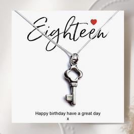 Aye Do 18th Birthday Key Necklace & Msg Card 607-CD-NKkey