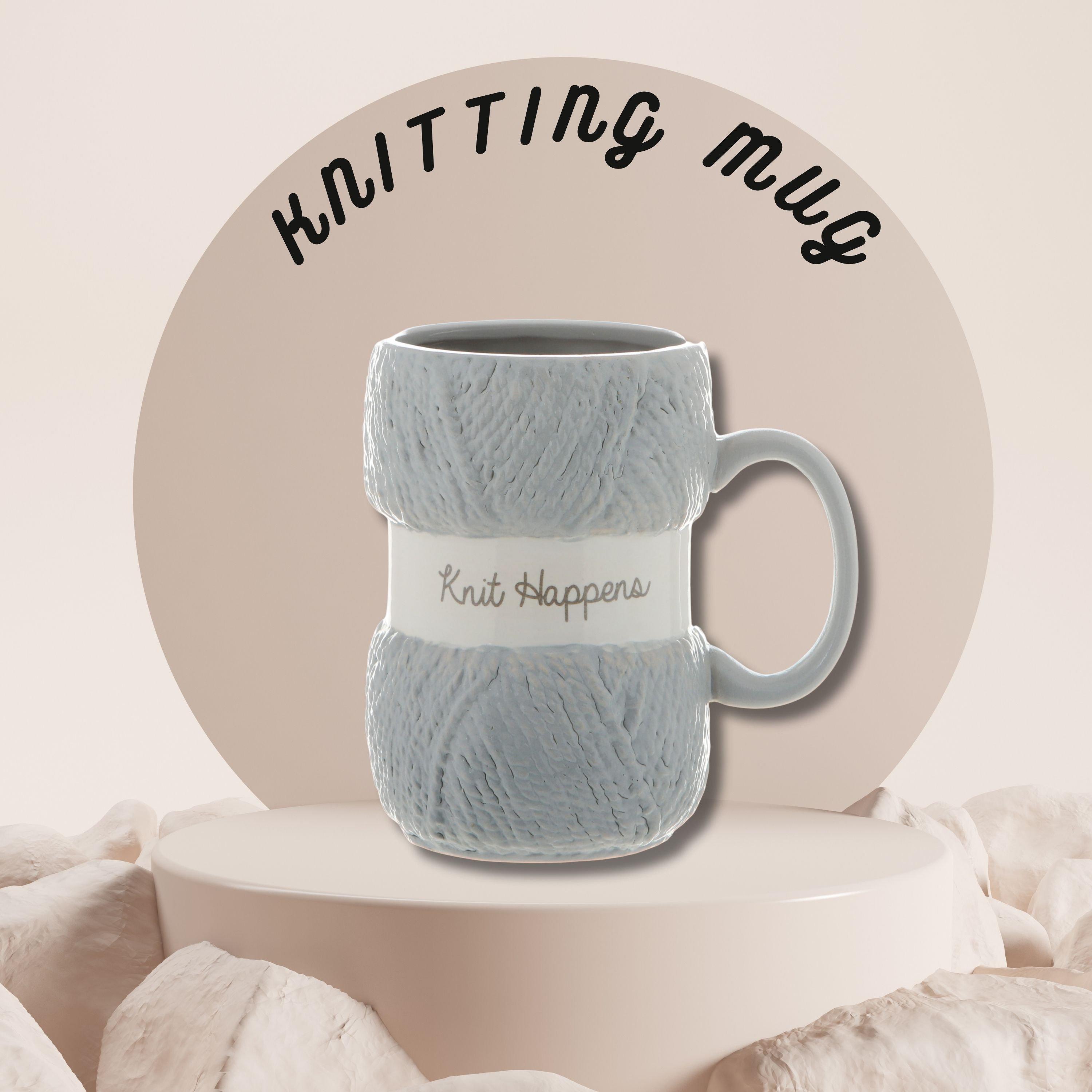 Grey - Boxer Gifts - Knit Happens Yarn Knitting Mug - Knitting Gifts - 2