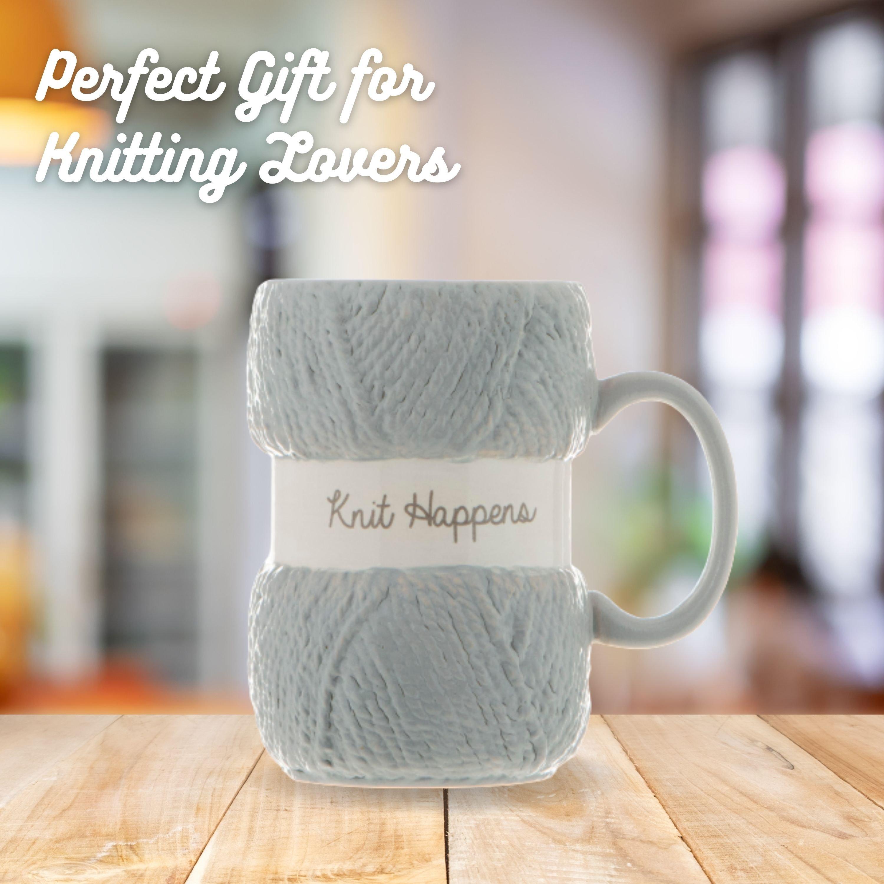 Grey - Boxer Gifts - Knit Happens Yarn Knitting Mug - Knitting Gifts - 4