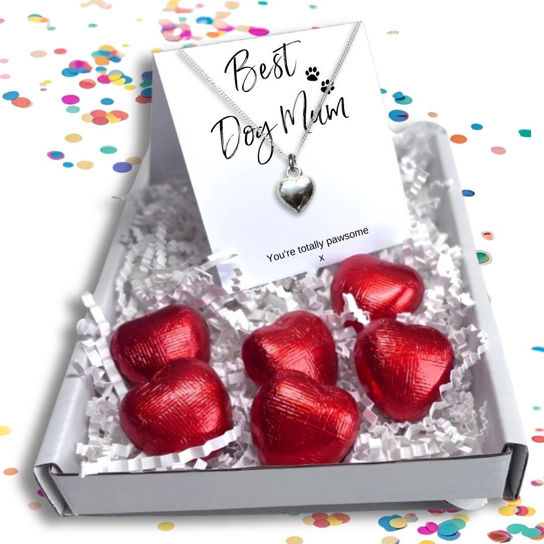 Silver - Aye Do Gifts - Best Dog Mum Mini Gift Hamper Heart Necklace - 1