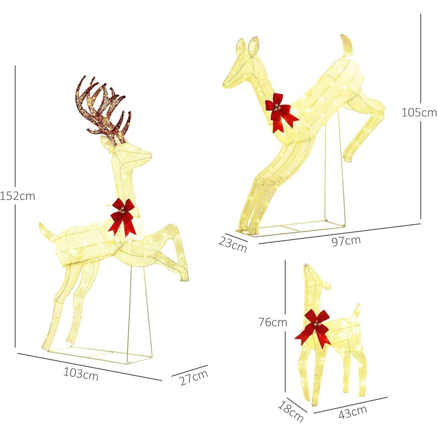 Yellow - HOMCOM - Outsunny Three-Piece LED Light Reindeer Set - 5
