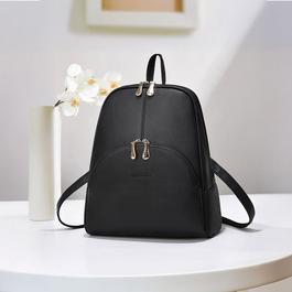 SHEONLY Black PU Leather Backpack