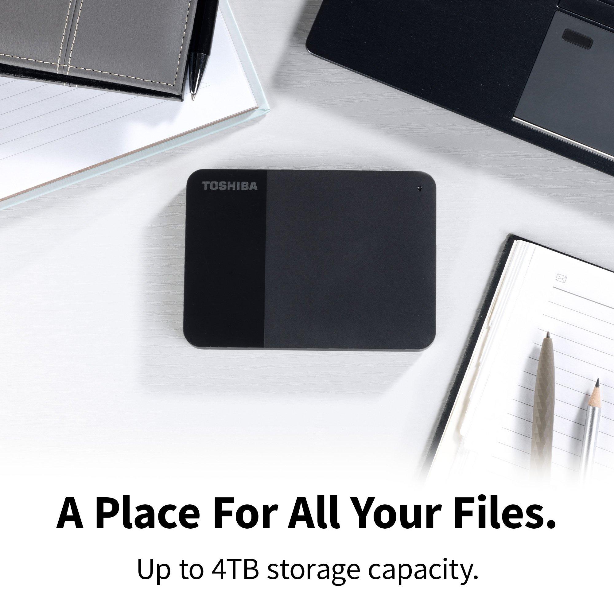 Black - Toshiba - Canvio Ready 1TB USB-A Portable External Hard Drive - 2