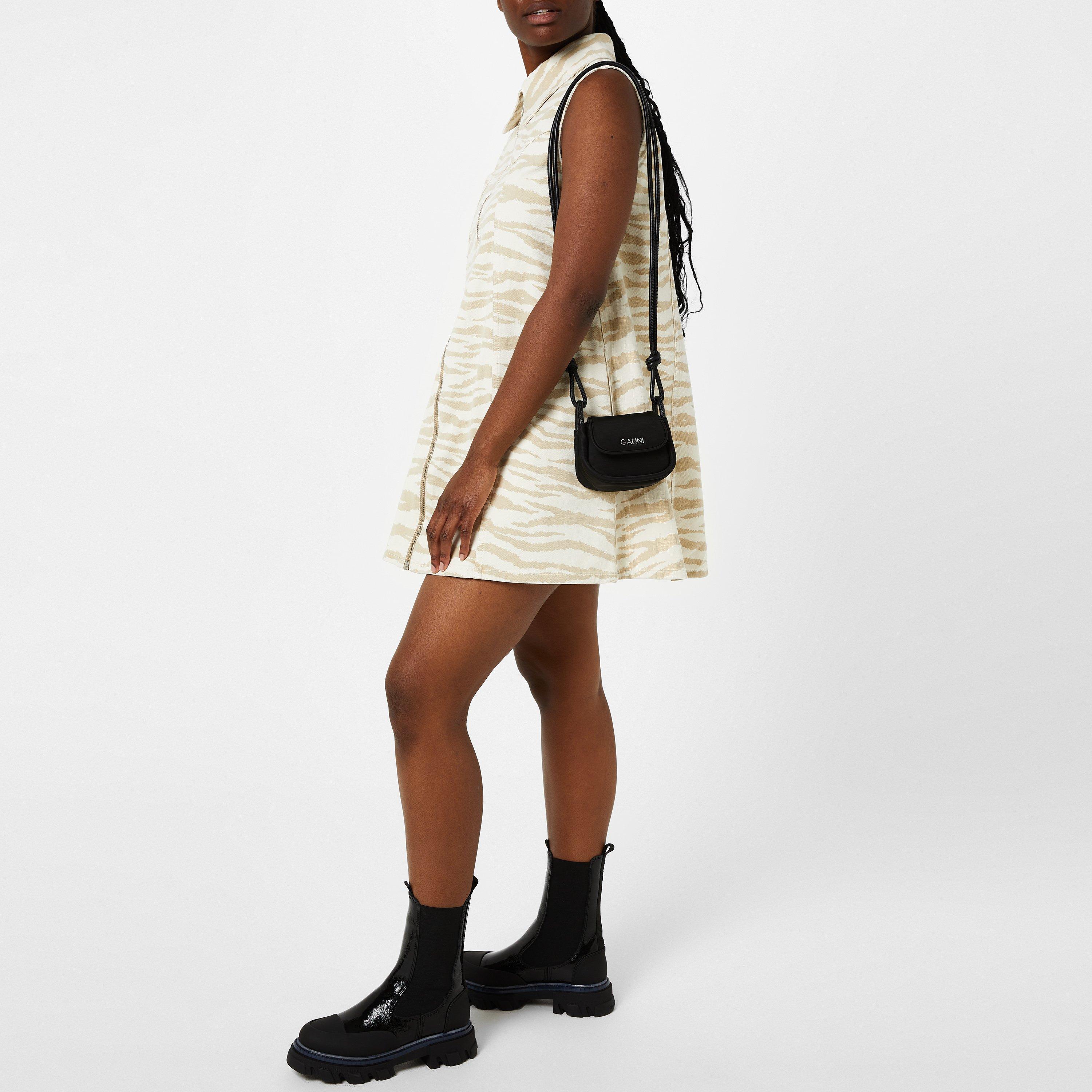 Black - Ganni - Knot Mini Flap Over Bag - 7