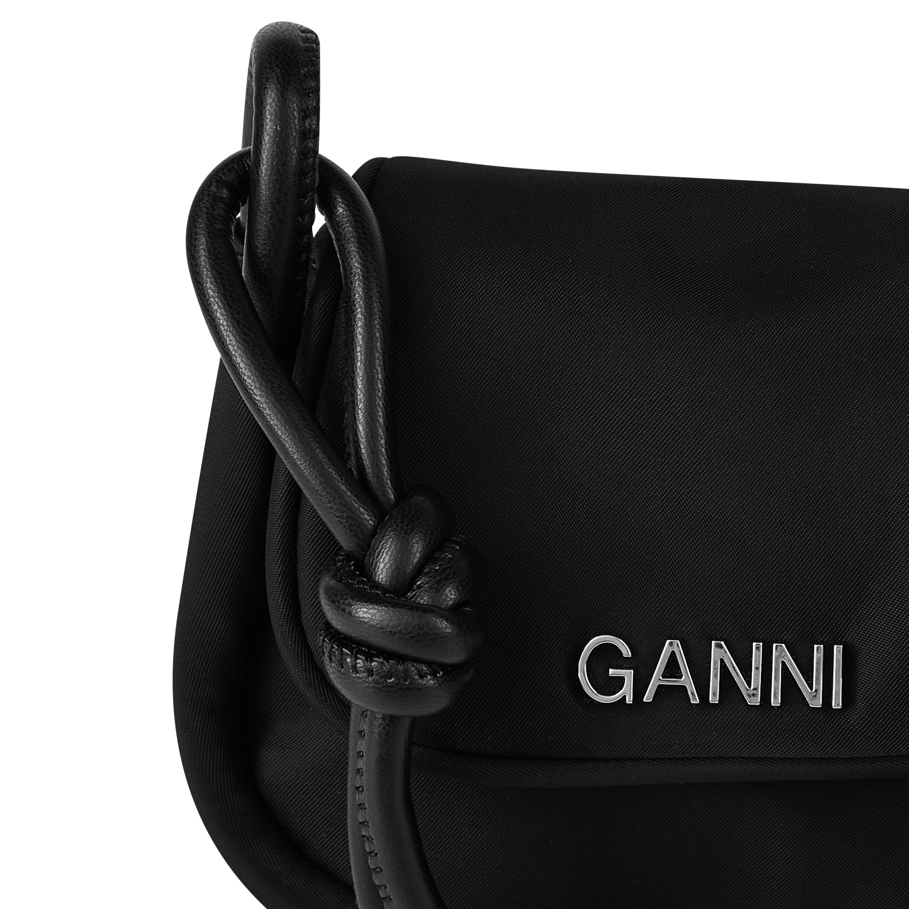 Black - Ganni - Knot Mini Flap Over Bag - 4